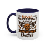 Never Underestimate an Old Man With a Guitar Mug, Guitar Coffee Mug, Funny Guitar Coffee Cup, Guitar Player Gifts, Guitar Dad Grandpa Presents