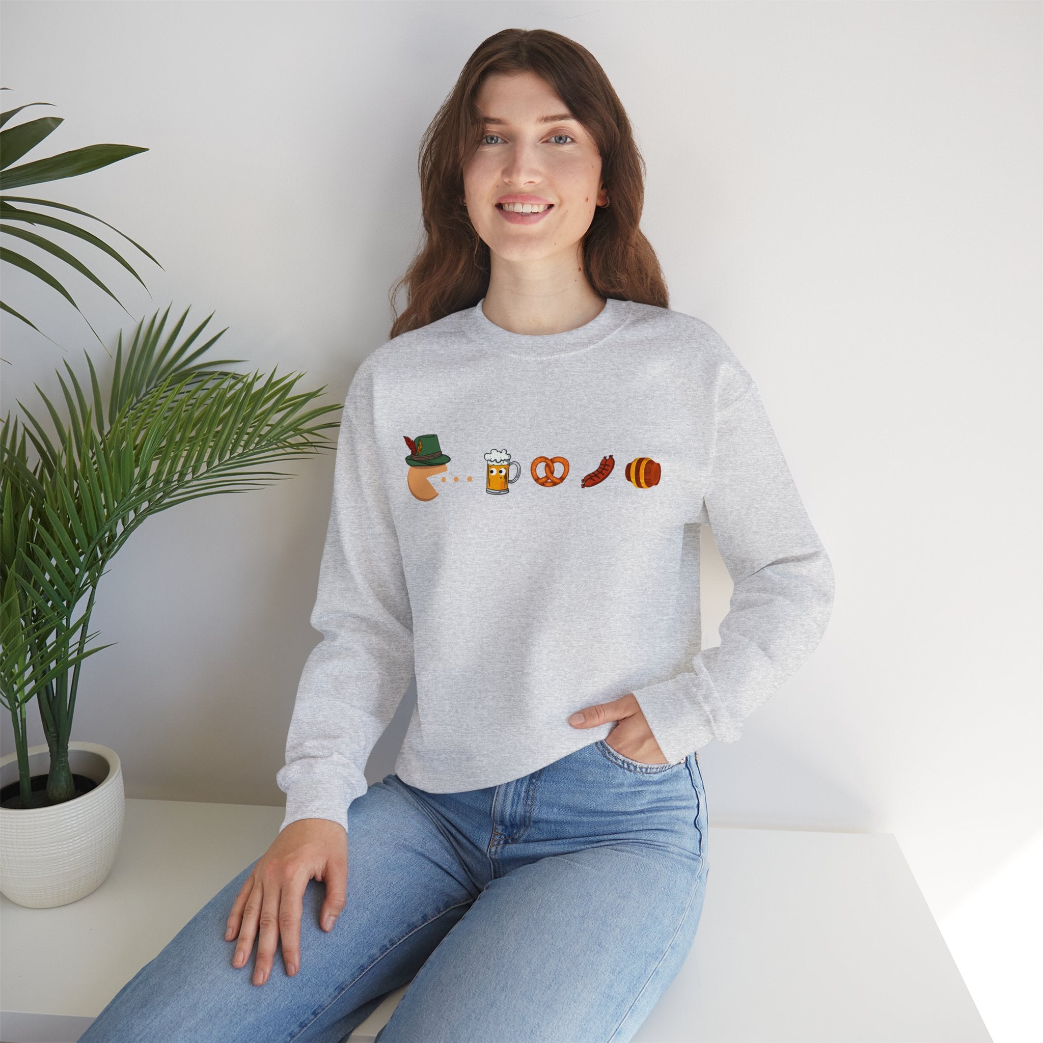 Funny Oktoberfest sweatshirt, Gamer tee, Pac-Man clothing, Funny beer fest apparel, Retro gaming tee, Beer lover shirt