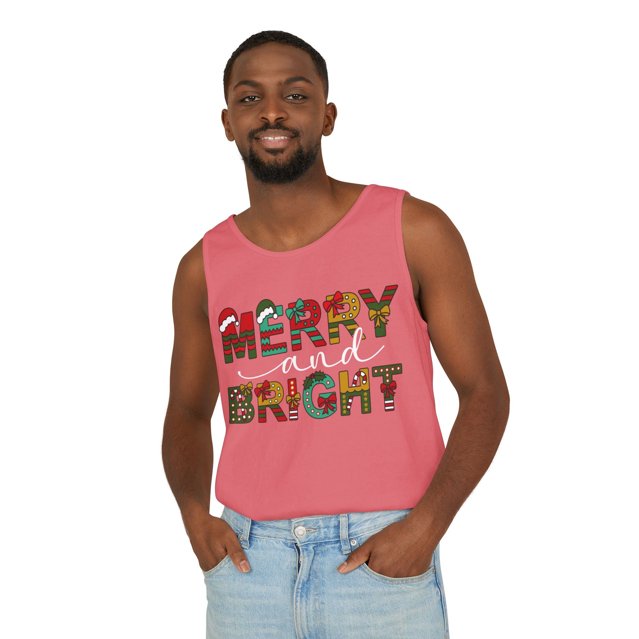 Merry and Bright Tank Top, Merry and Bright Christmas Tank Top, Holiday Shirt for Women, Unique Holiday Gift, Christmas Party Outfit, Xmas Shirts