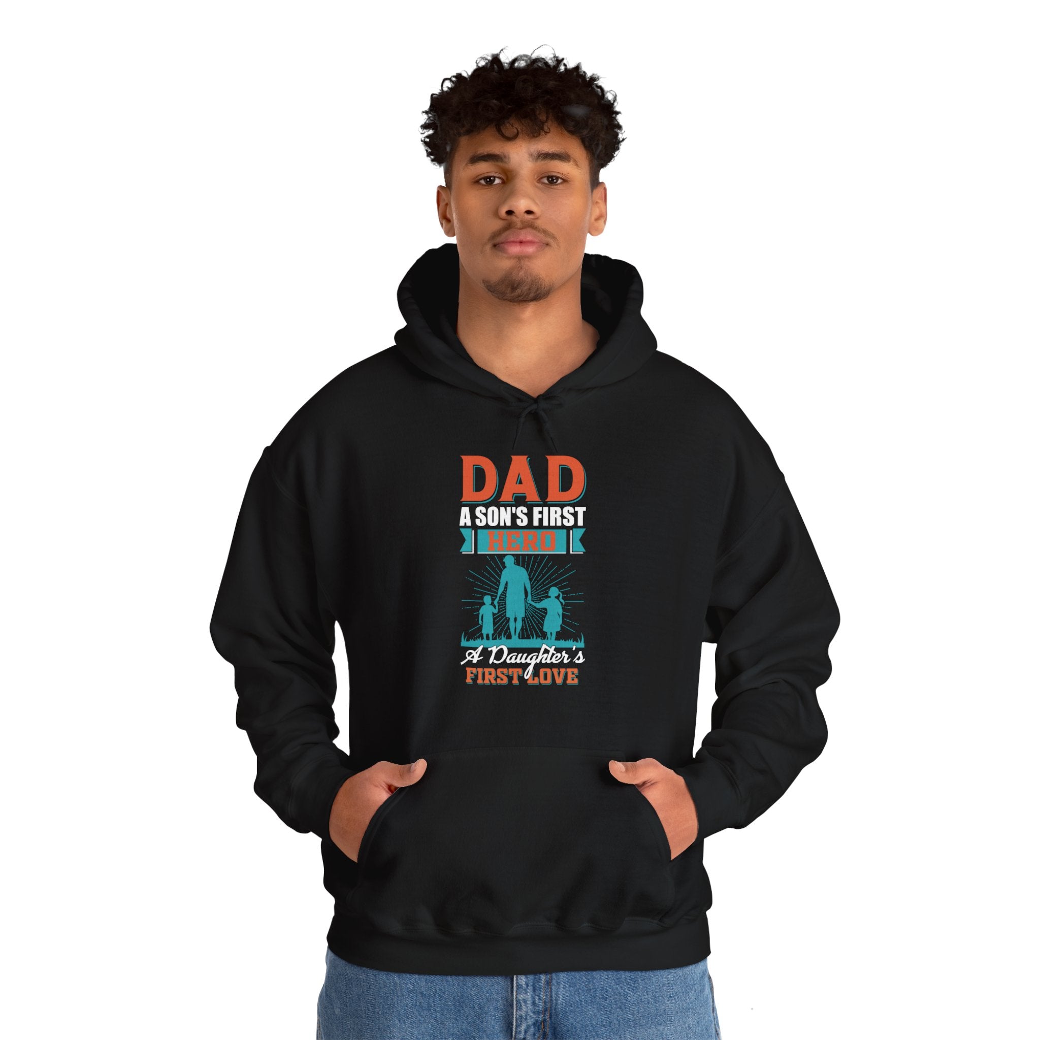 Son's First Hero Hoodie, Daughter's First Love Hoodie, Family Dad Hoodie, Father Son and Daughter Hoodie, Fathers Day Hoodie, Superhero Dad