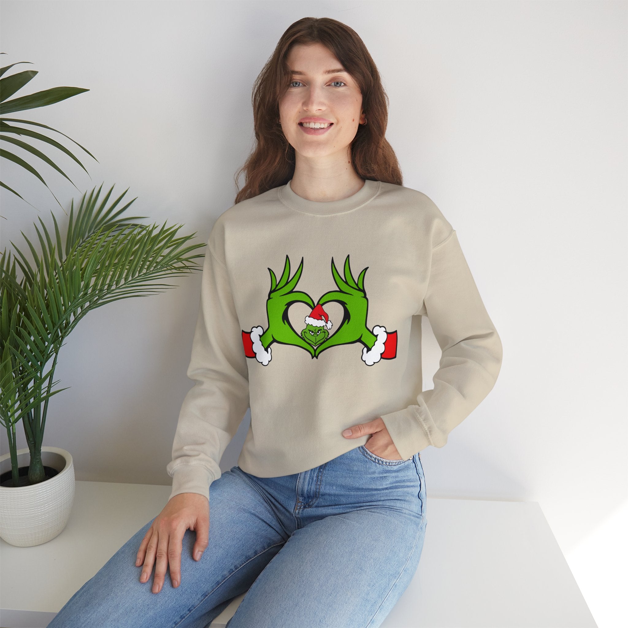 Christmas Heart Hands Graphic Sweatshirt, Christmas Sweatshirt, Xmas Clothing, Holiday Shirts, Christmas Gifts