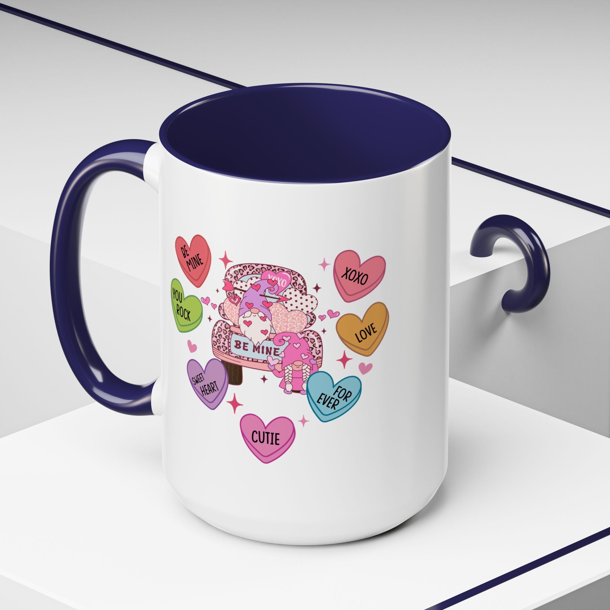 Candy Hearts Coffee Mug, Valentine's Conversation Hearts Mug, Valentines Day Coffee Mug, 15 oz 11 oz Mug, Pink Hearts Coffee Mug, Valentines Kitchen, Gift for Her