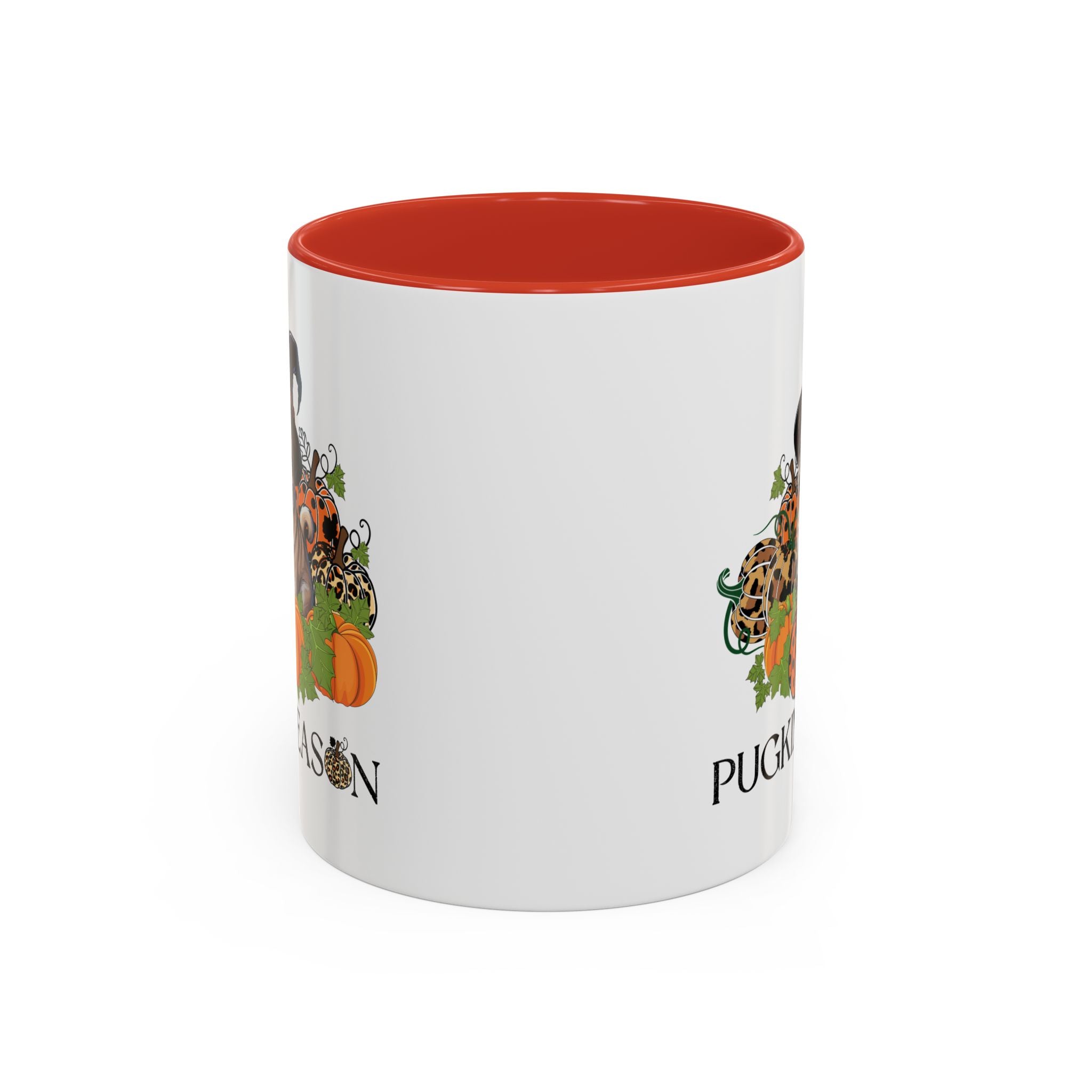 Pugkin Season Cup, Fall Pug Coffee Mug, Leopard Print Pumpkin Gift, Cute Autumn Dog Lover Graphic, Halloween Party Gifts