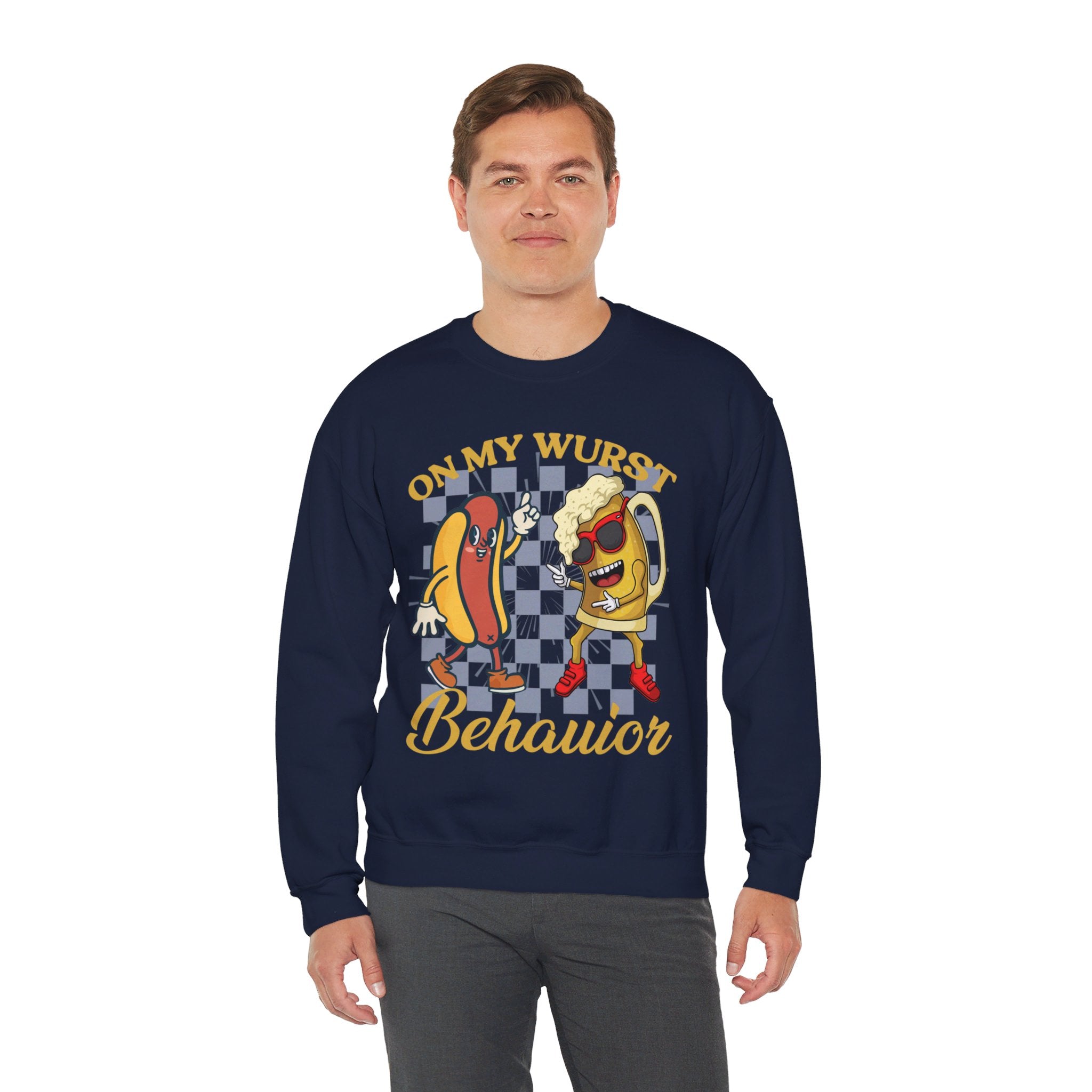 Funny Oktoberfest Sweatshirt, Wurst Behavior Schnitzel Faced Sweater, Group Drinking Shirts, Oktoberfest Shirts