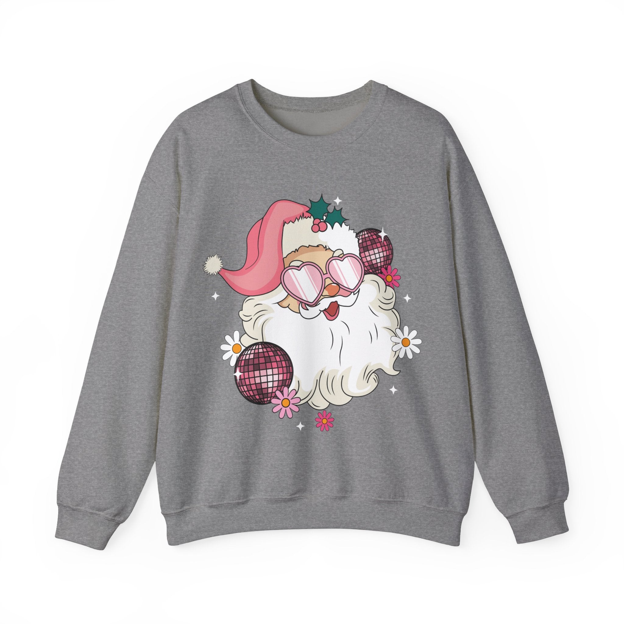 Retro Pink Santa Christmas Sweatshirt Gift for Woman Christmas PJs Matching Family Pajamas Retro Christmas Shirt Vintage Holiday Sweater