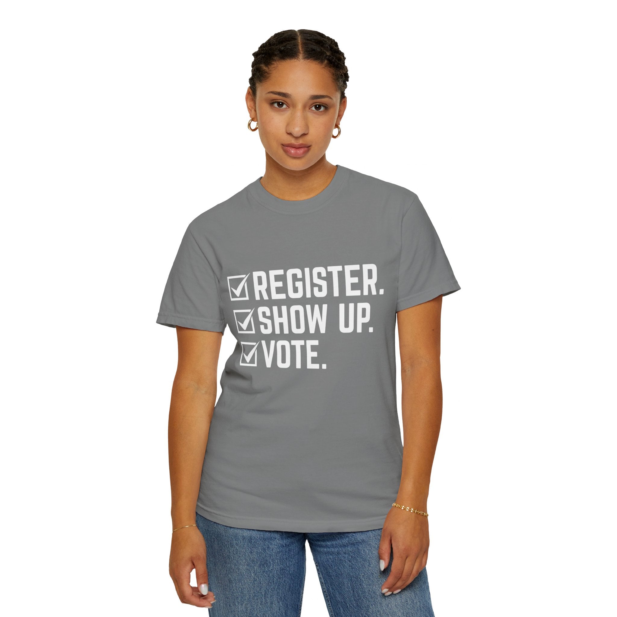 Register Show Up Vote Shirt, Election Day T-shirt, 2024 Election Shirt, Right to Vote Shirt, Political Tee, Voting Shirt, Republican Gift