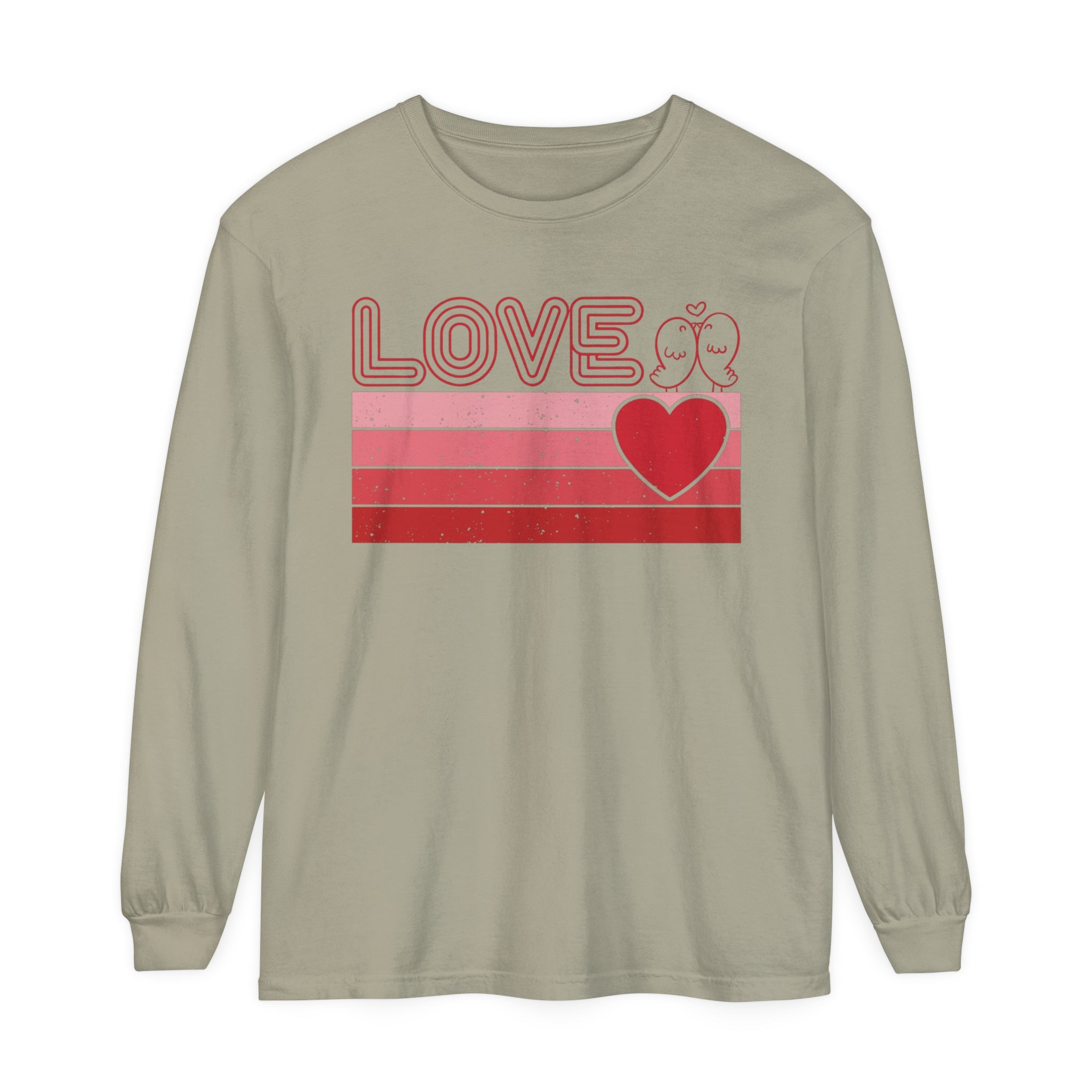 Retro Love Valentines Day Long Sleeve T-Shirt, Valentines Day Shirts For Woman, Heart Shirt, Cute Valentine Shirt, Valentines Day Gift, Valentines Gift