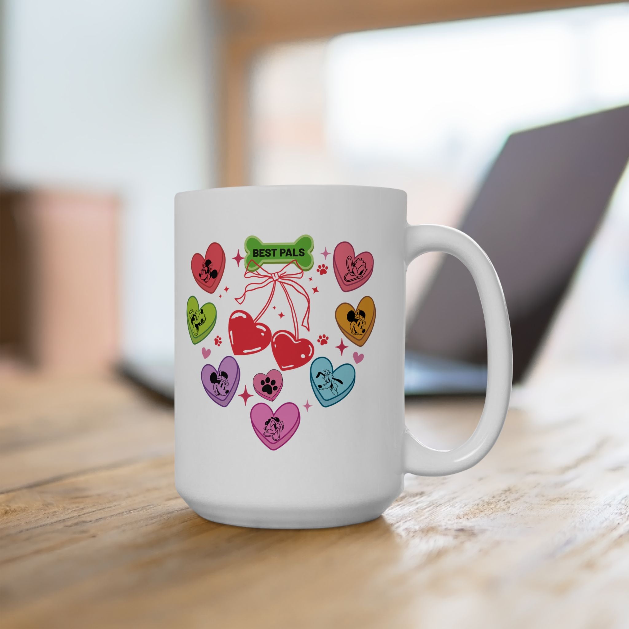 Disney Mickey And Friends Candy Hearts Mug, Valentine Disney Characters Coffee Mug, Disney Mickey Friends Mug, Gift for Disney Fan