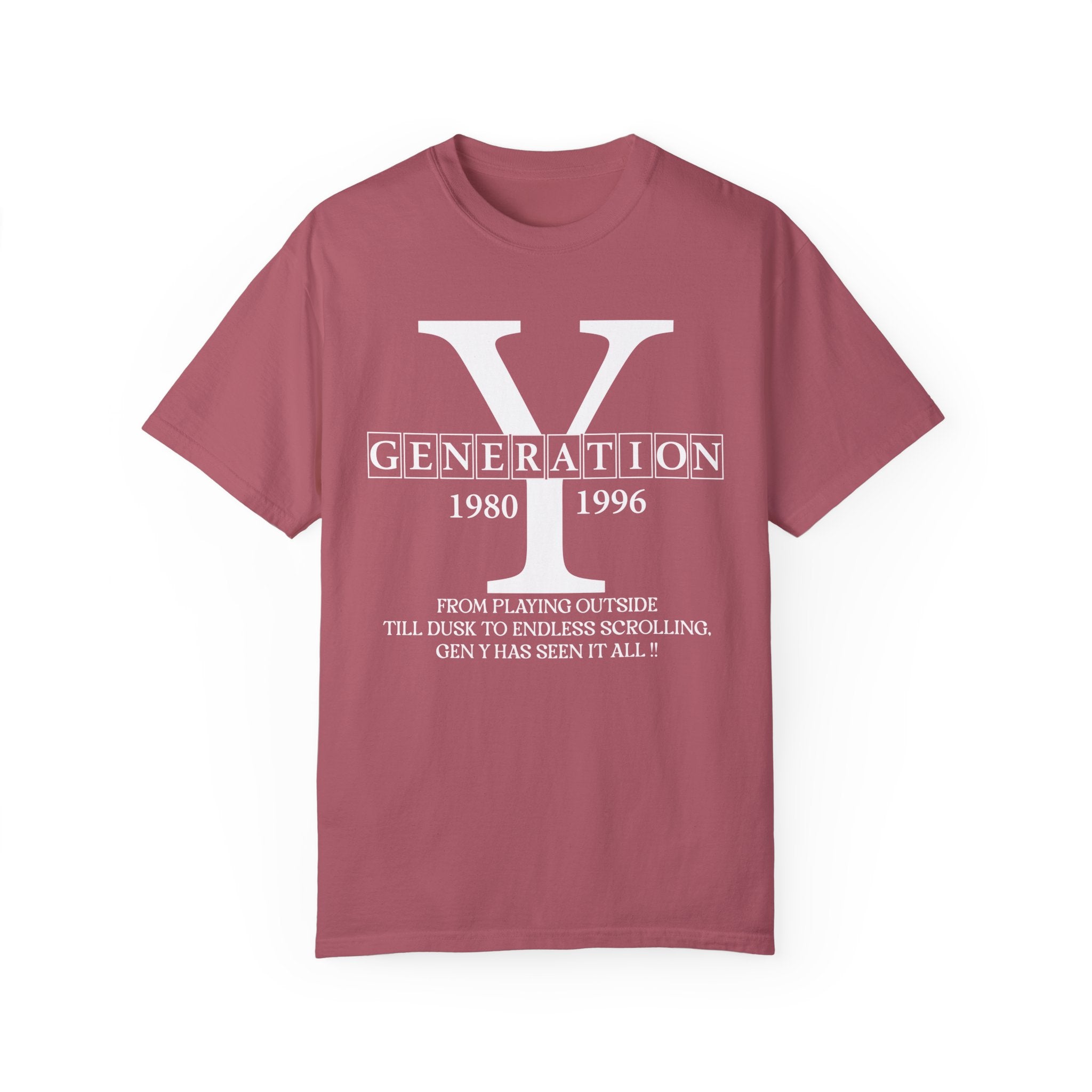 Gen Y TShirt, From playing outside till dusk to endless scrolling, Gen Y has seen it all! Generation Y T-Shirt, trendy tee