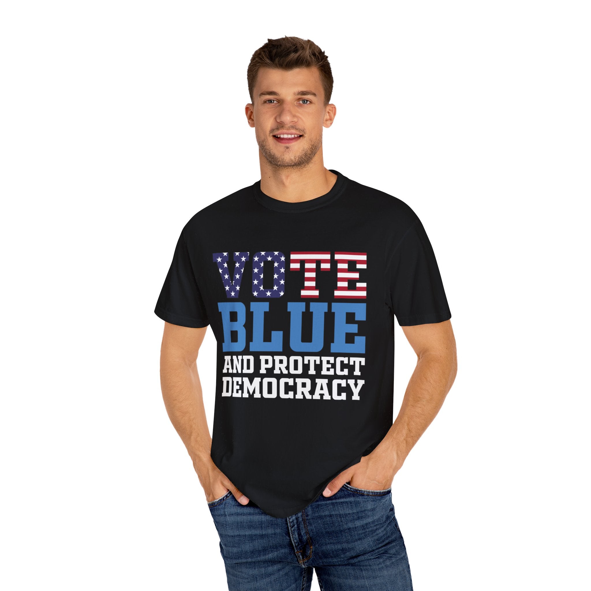 Vote Blue Save Democracy Premium T-Shirt, Democrat Shirt, Anti Trump Anti Fascist Shirt