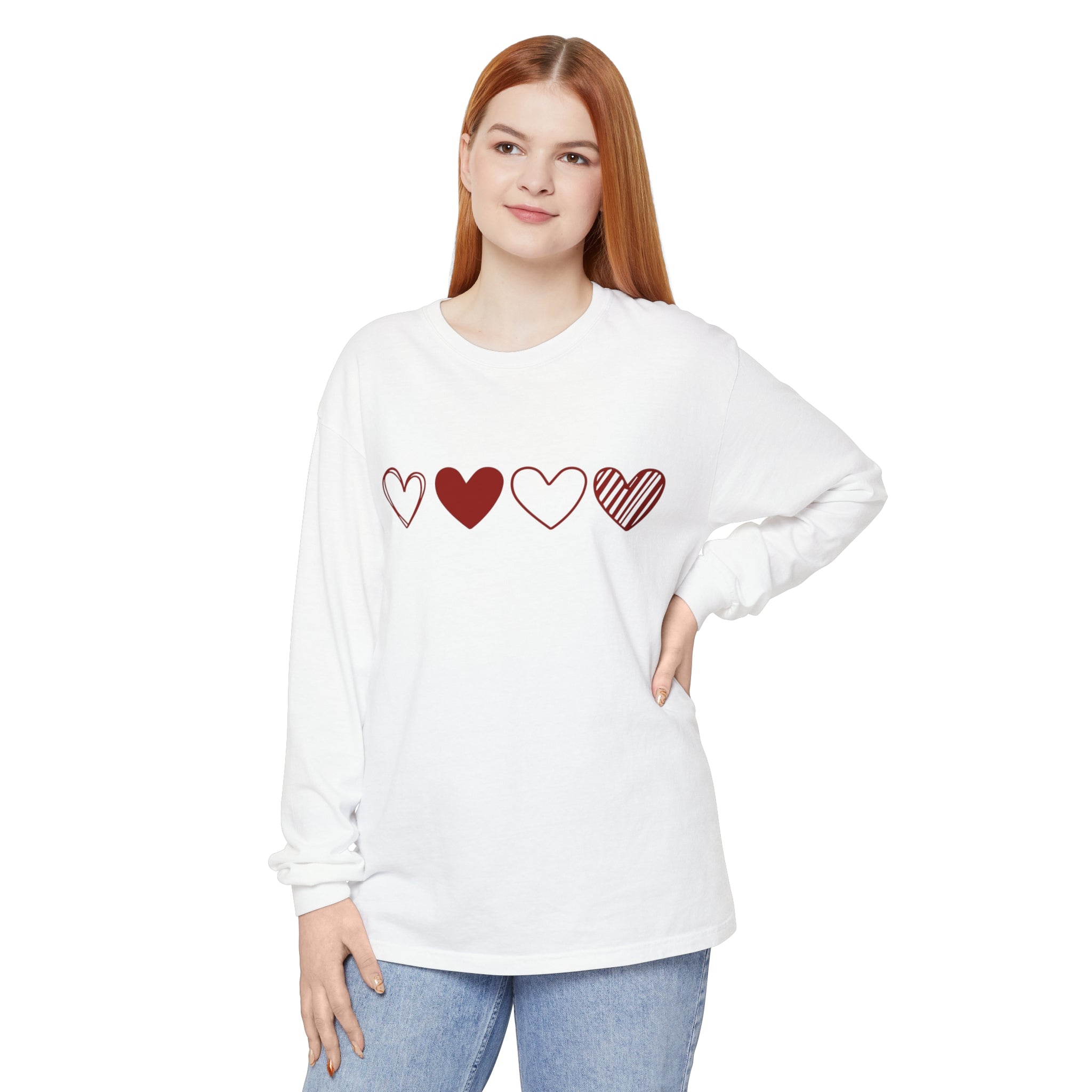 Heart Long Sleeve T-Shirt, Valentines Day Sweatshirt, Couple Gift Long Sleeve Shirt, Valentines Day Shirt, Heart Gift for Women, Valentine