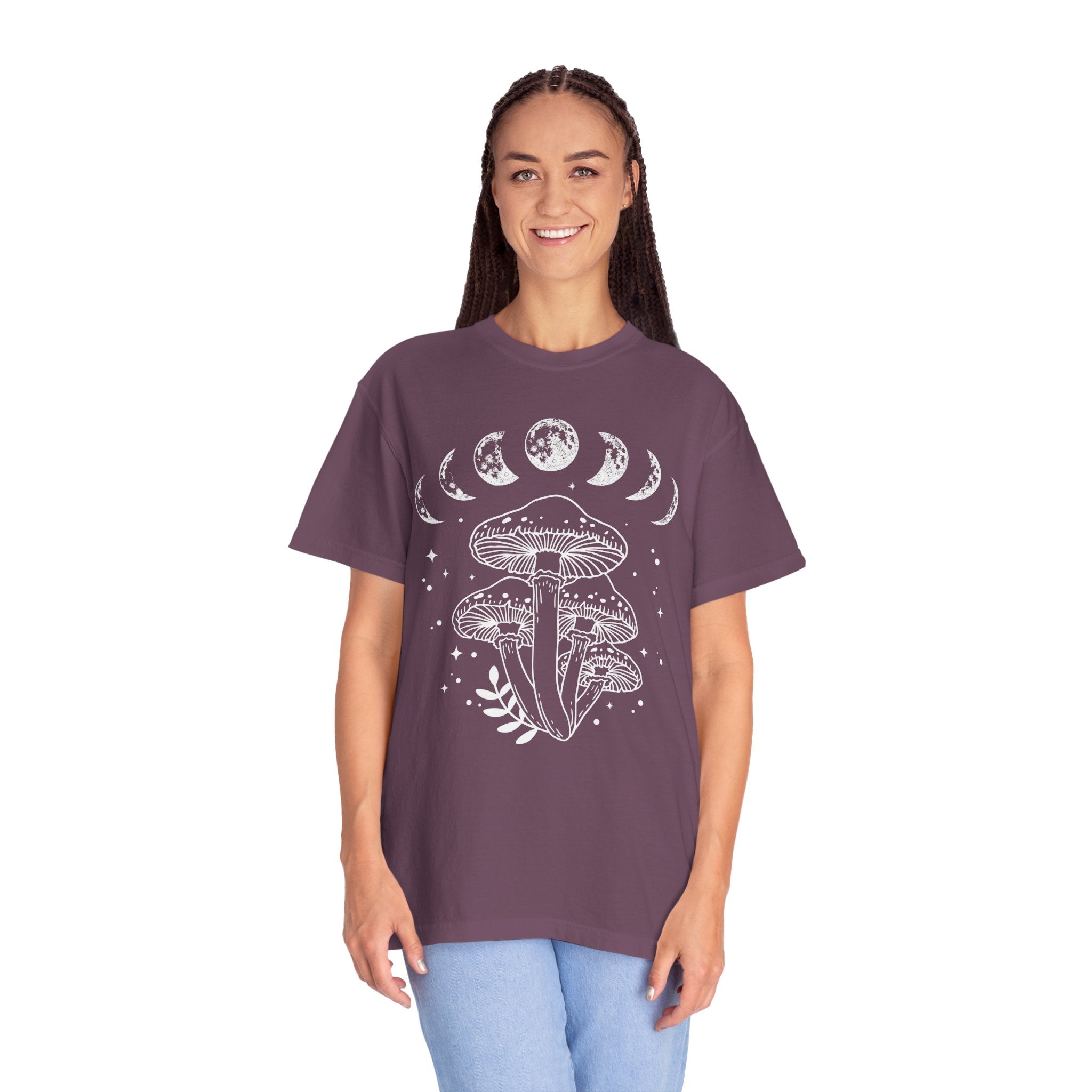 Mushroom Shirt, Moon Phases And Mushrooms T-shirt ,Magical Celestial Fungi Shirt, Goblincore Aesthetic, Cottagecore Mushroom