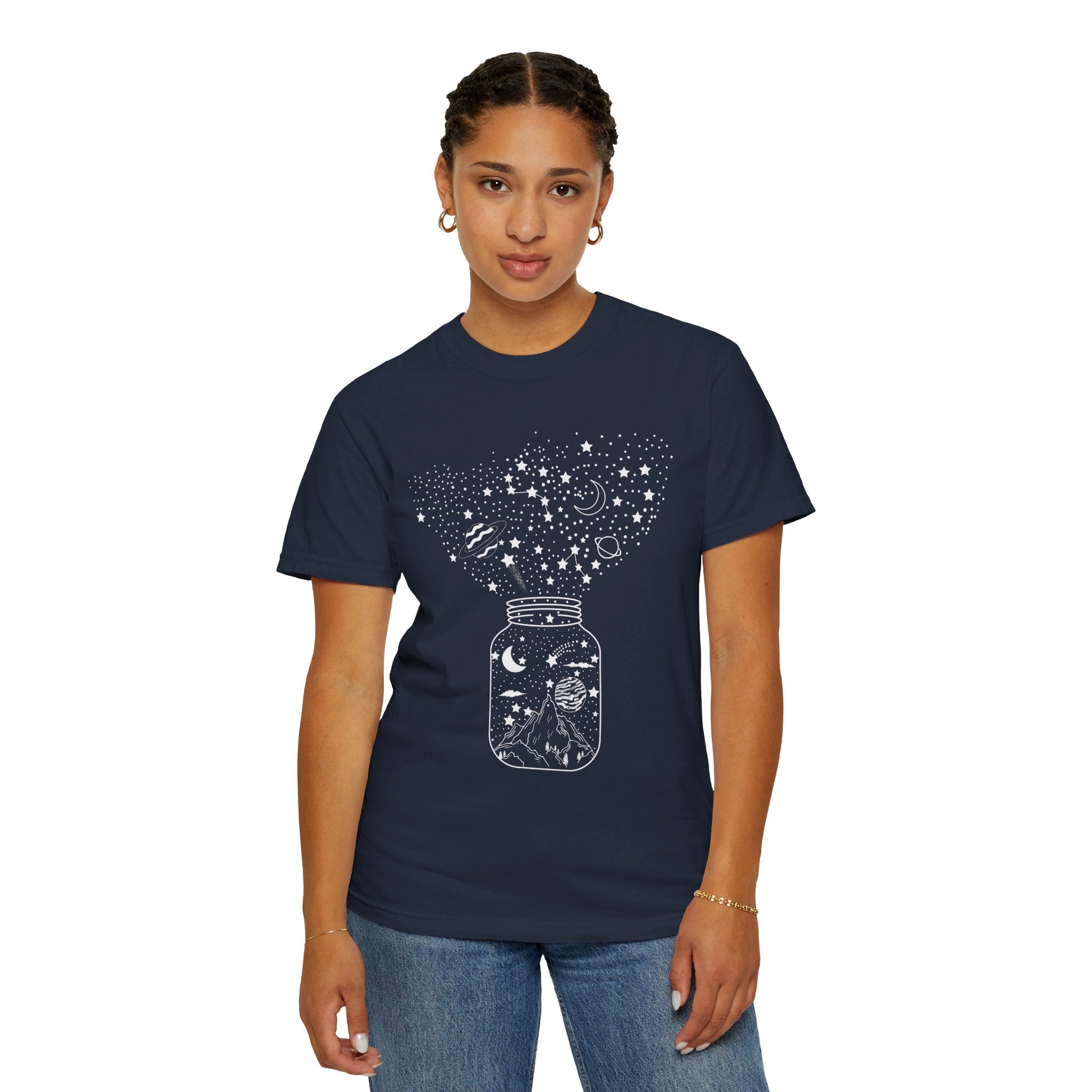 Space Shirt, Star Galaxy T shirt, Astronomy Shirt, Outdoors Shirt, Crescent Moon, Milky Way, Star Unisex Shirt, Constellation Tshirt