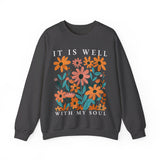 It is Well With My Soul Christian Sweatshirt, Christian Shirts, Vintage Floral Christian Shirt, Christian gifts, Jesus Apparel