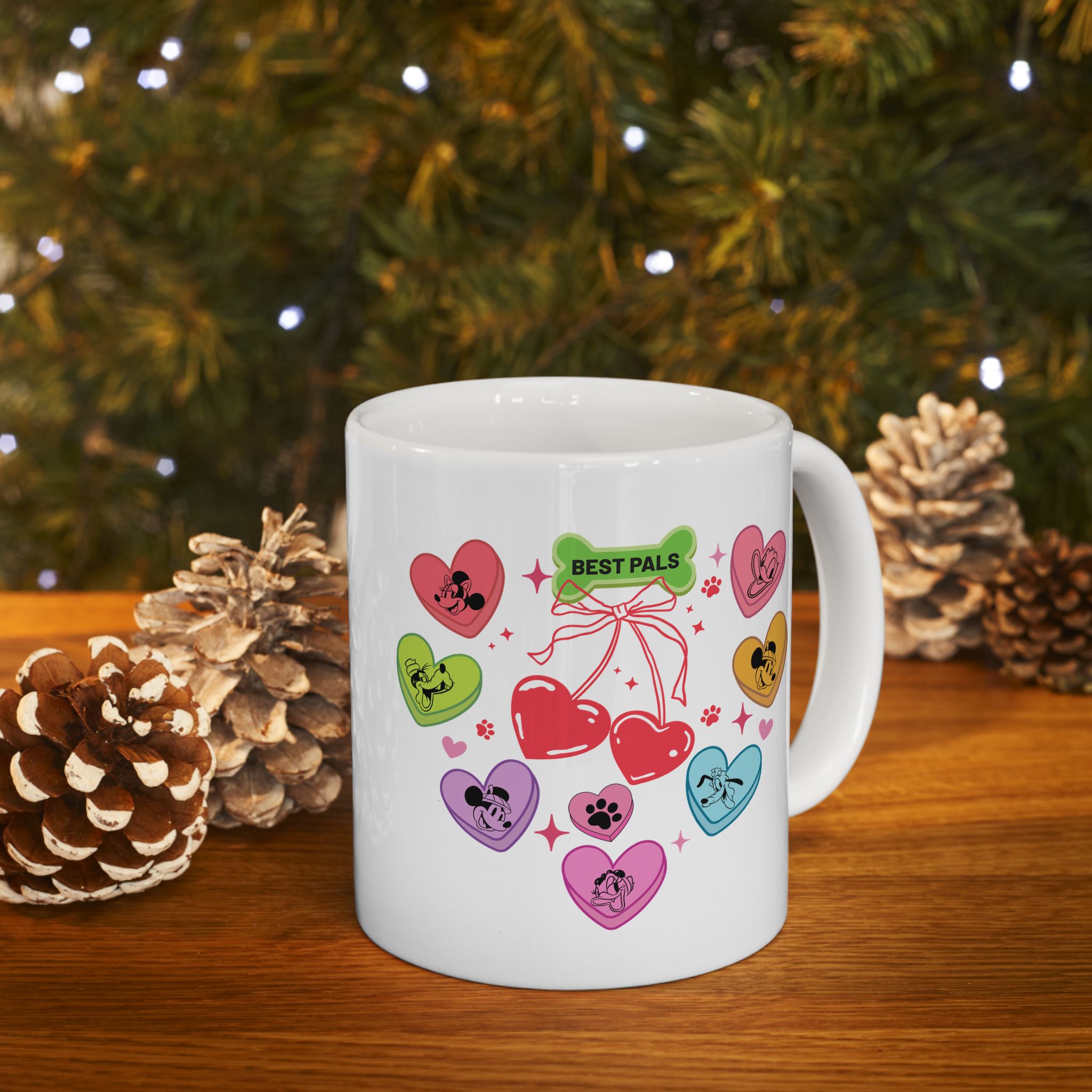 Disney Mickey And Friends Candy Hearts Mug, Valentine Disney Characters Coffee Mug, Disney Mickey Friends Mug, Gift for Disney Fan