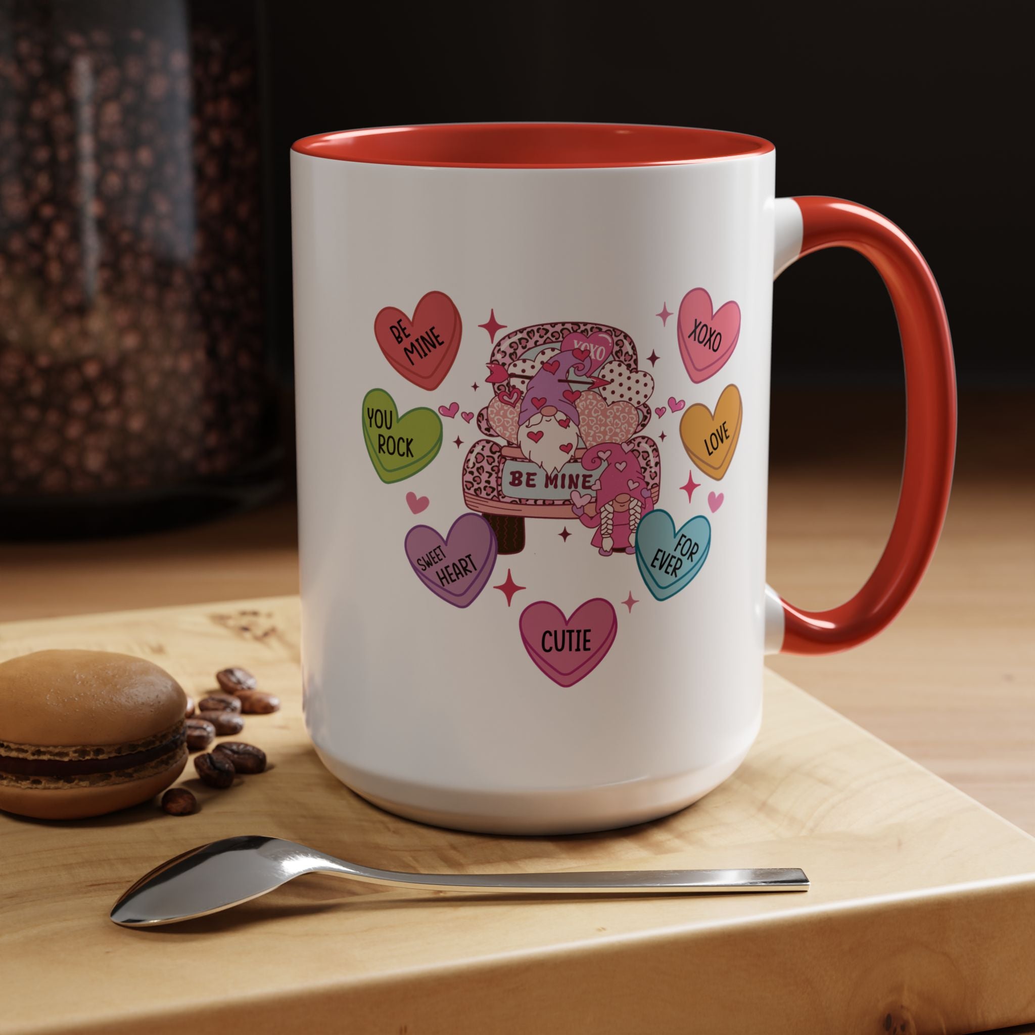 Candy Hearts Coffee Mug, Valentine's Conversation Hearts Mug, Valentines Day Coffee Mug, 15 oz 11 oz Mug, Pink Hearts Coffee Mug, Valentines Kitchen, Gift for Her