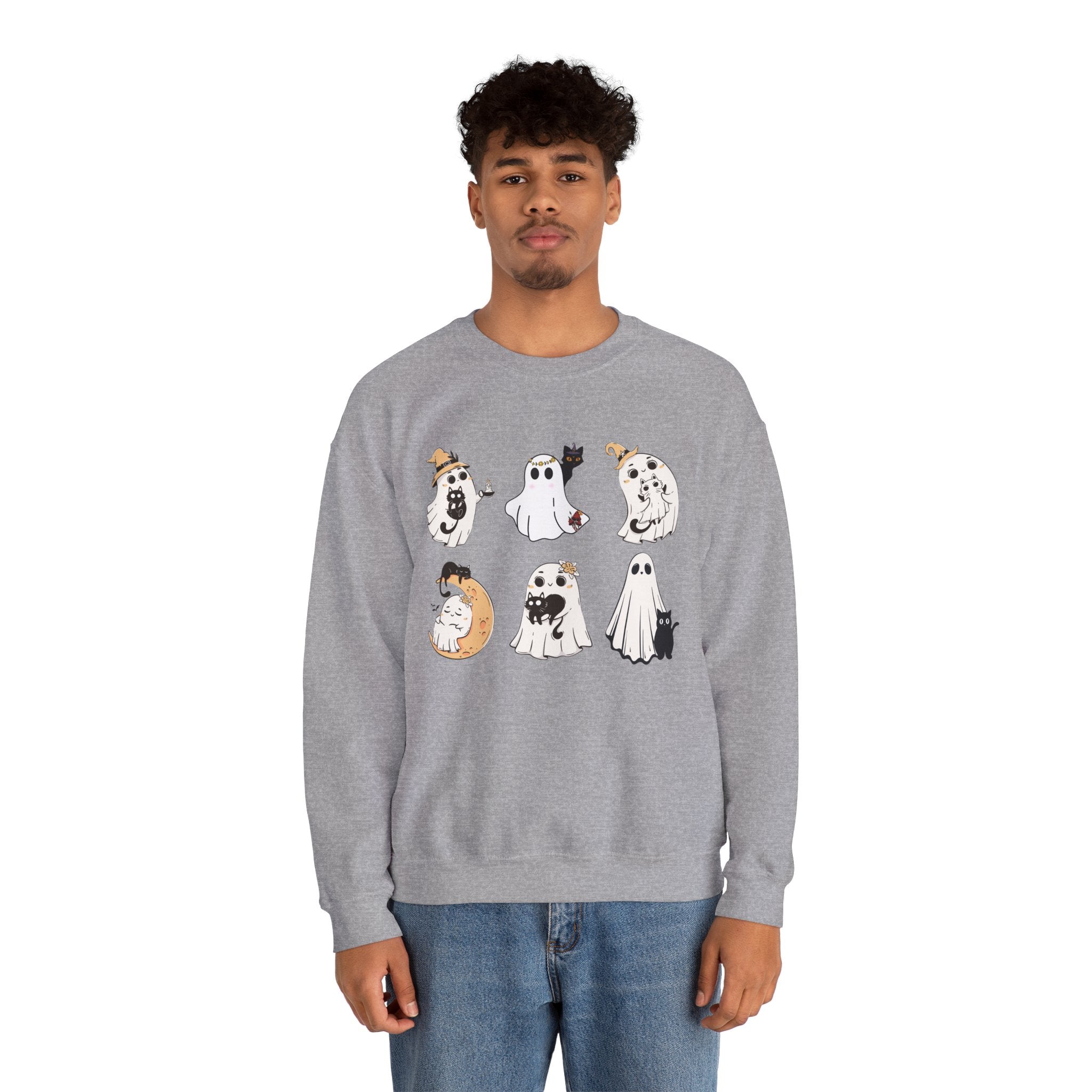 Ghost Cat Sweatshirt, Cat Halloween Shirt, Cat Ghost T-Shirt, Cat Lover Tshirt, Spooky Season Shirt, Halloween Sweater,Trendy Halloween Gift