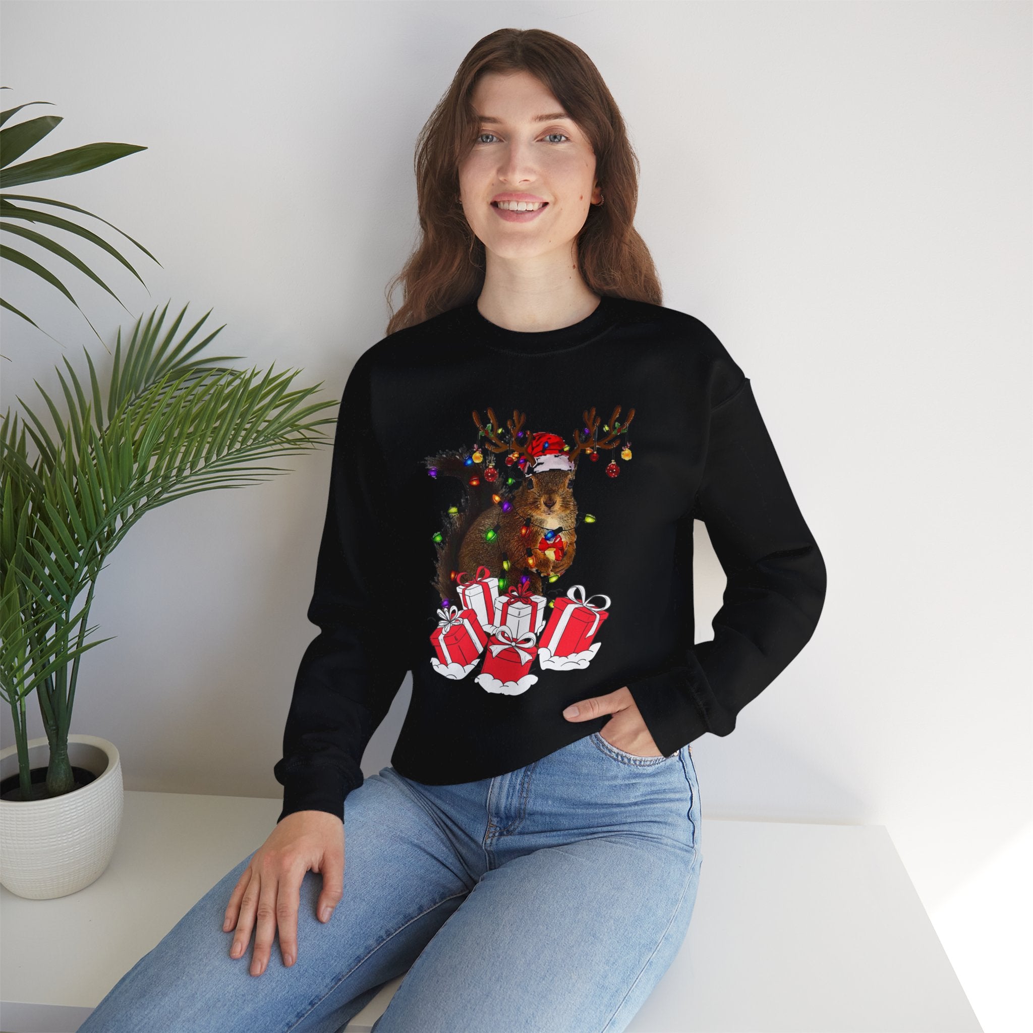 Christmas Squirrel Lights Sweatshirt, Christmas Sweatshirt, Funny Christmas Sweat, Christmas Gift Sweater, Holiday Crewneck