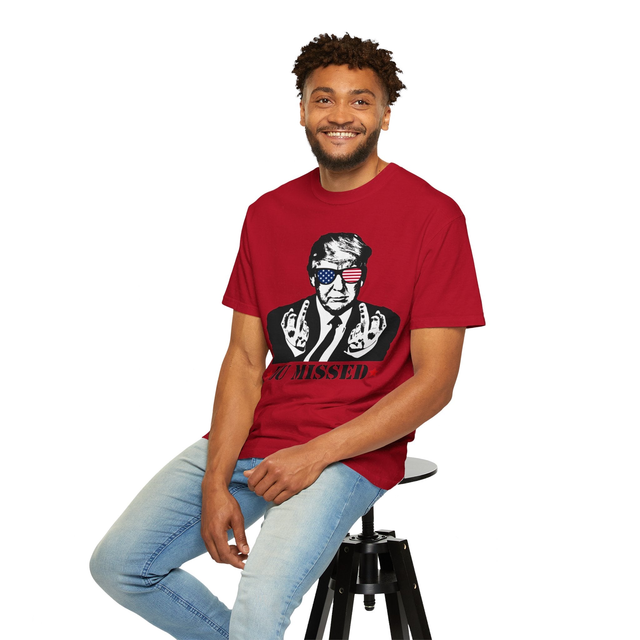 Trump Shirt, You Missed Trump Shirt, Assassination Attempt Trump T-Shirt, Middle Fingers Trump Tee, Presidential Election, Stand With Trump