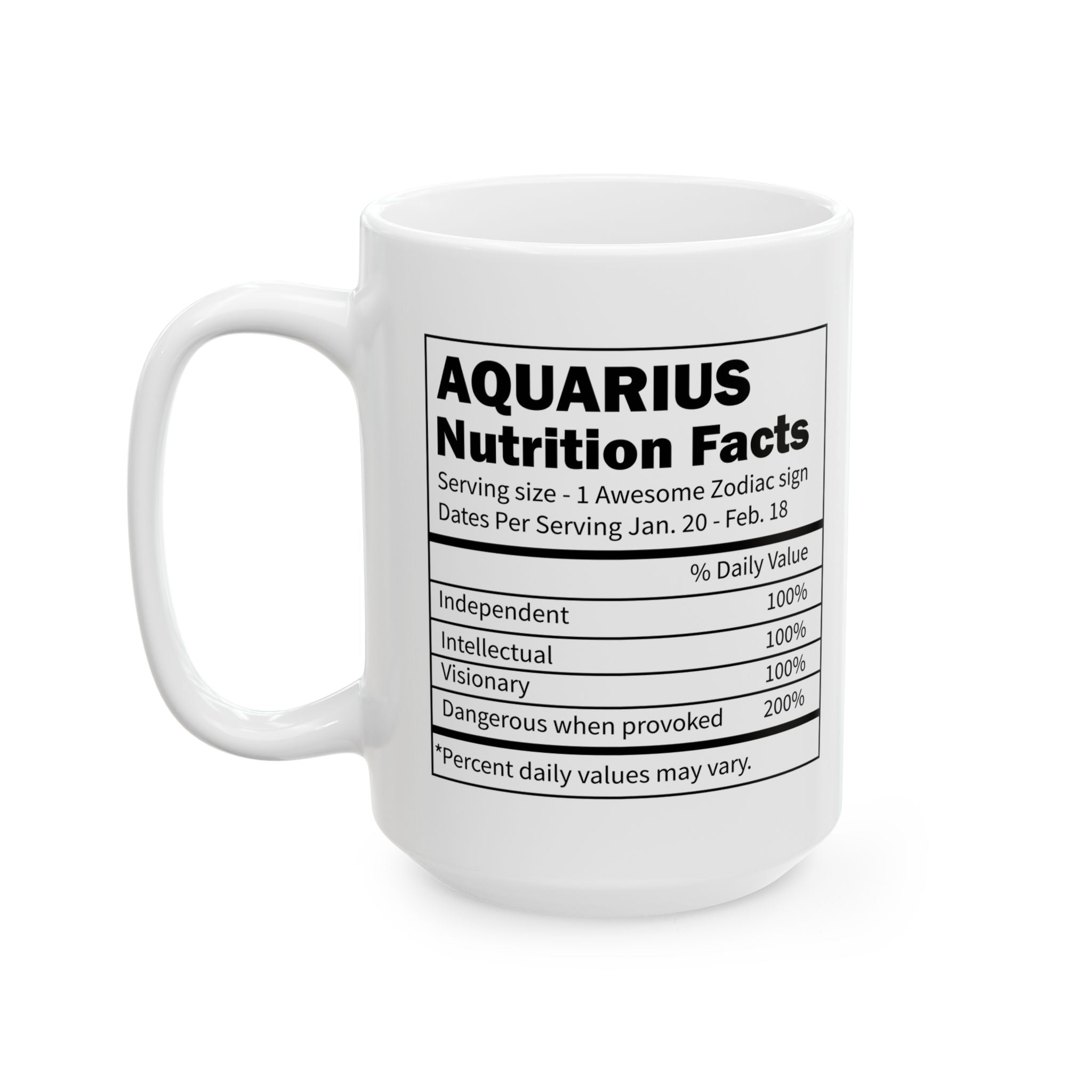 Aquarius Zodiac Mug, Aquarius Mug, Aquarius Birthday Gift, Aquarius Nutrition Facts, Horoscope Mugs, Astrology Gift