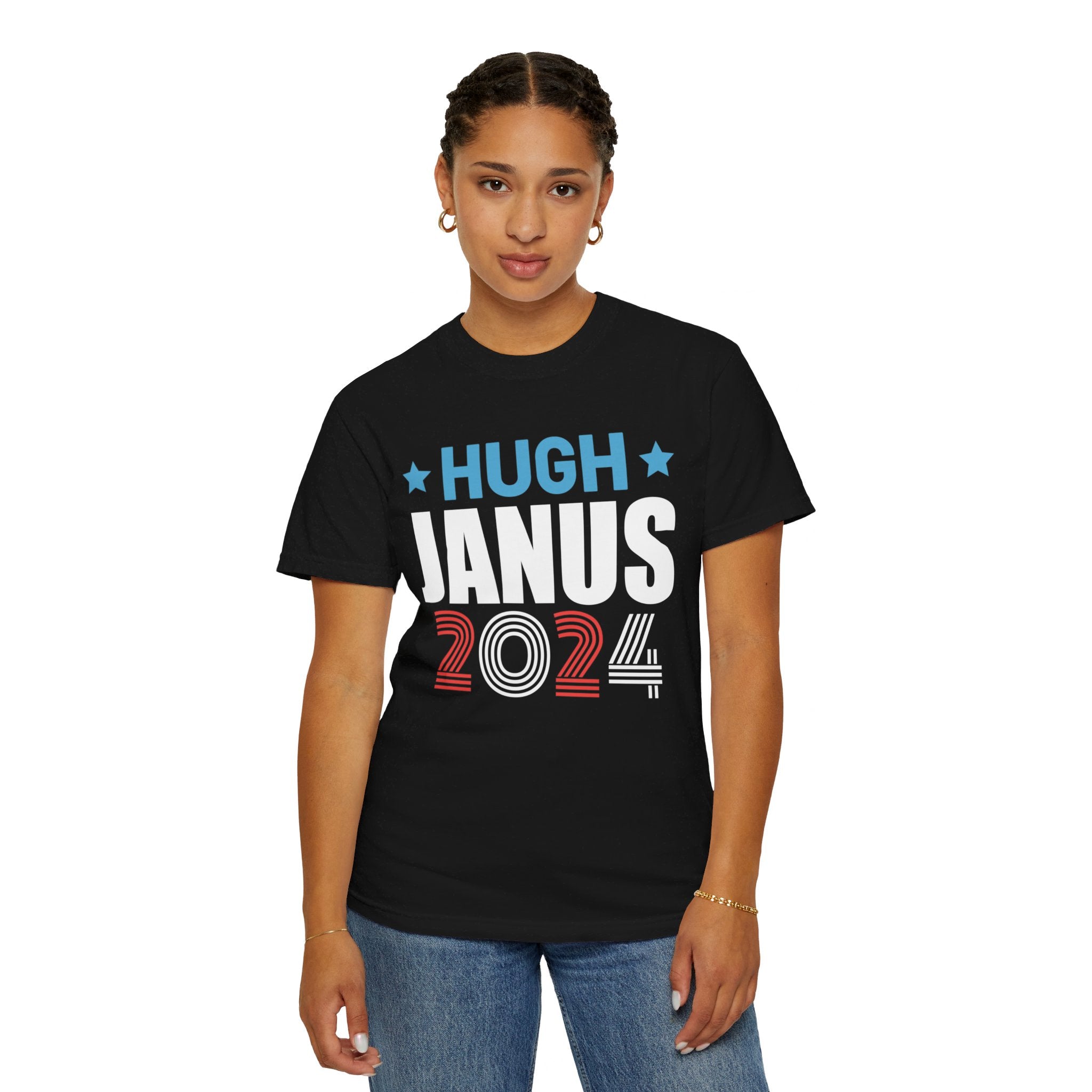 UNIDAZE Hugh Janus Hilarious Funny Political Unisex T-shirt Printify 2024 election tee 4th of july gift tee american politics barry mccockiner Cotton Crew neck dad gift DTG enorma scox funny election shirt funny political funny politics hilarious political hugh janus Men's Clothing offensive shirts Oversized political humor T-shirts TikTok Unisex usa political shirts Women's Clothing