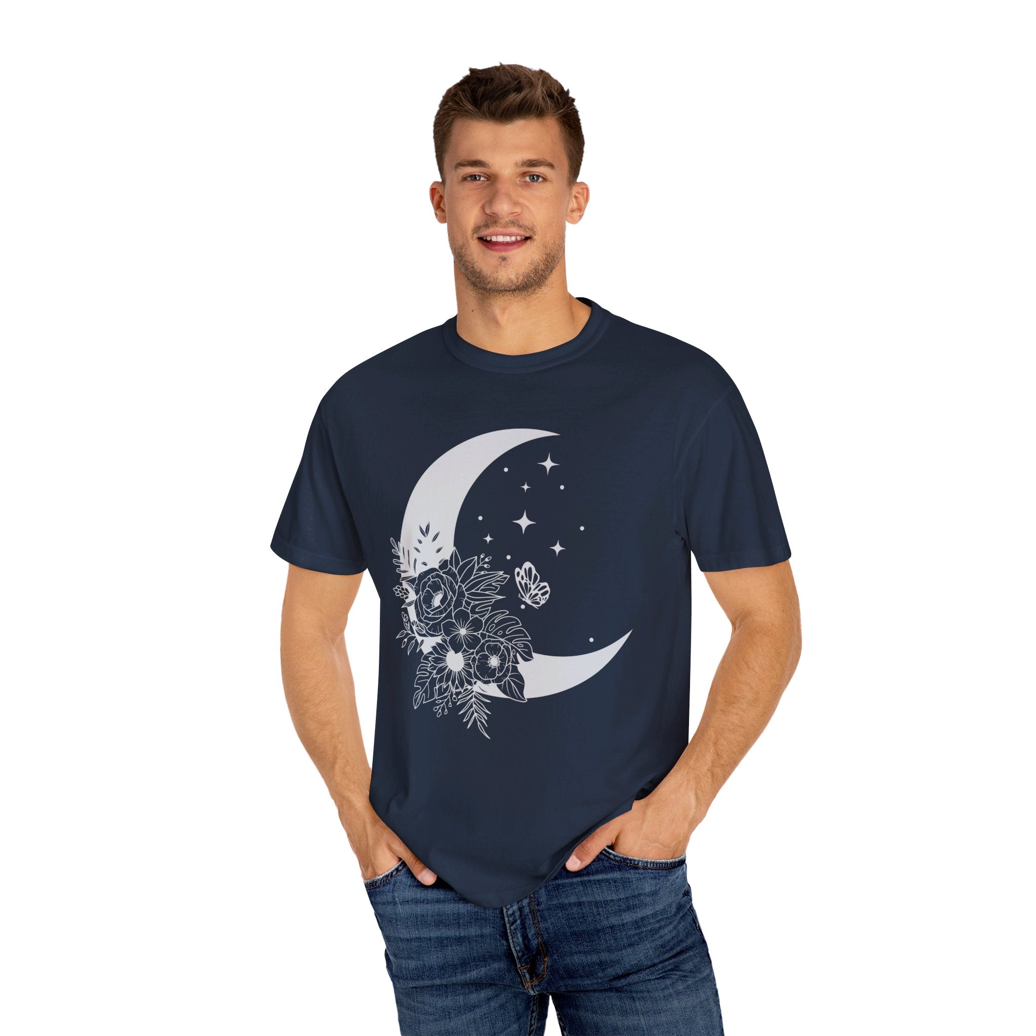 Floral Moon Shirt, Moon Shirt, Mystical Shirt, Moon Phases Shirt, Moon Boho Shirt, Astronomy T-Shirt, Wild Flower Tee, Wild Moon Shirt