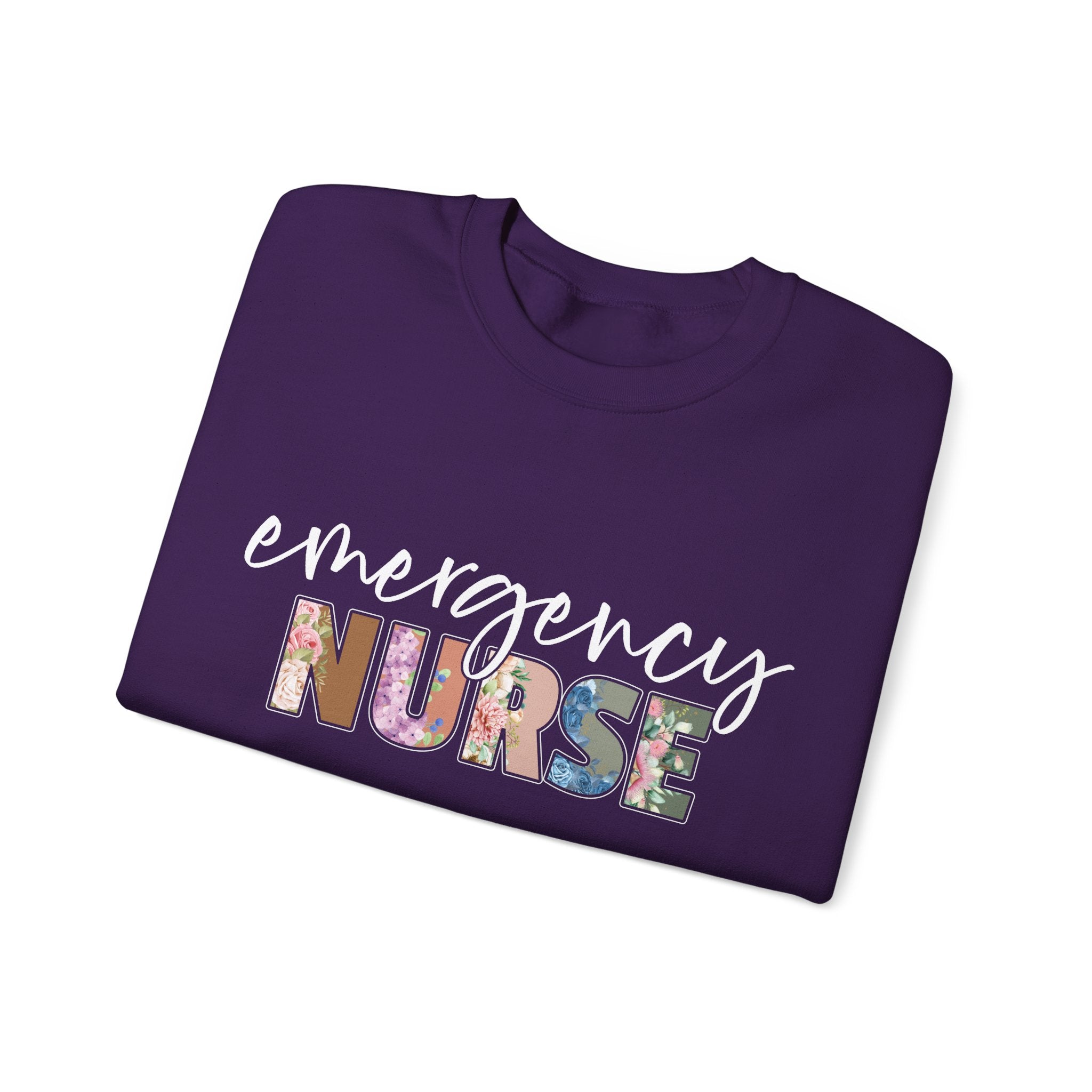 Floral Emergency Nurse Sweatshirt, Emergency Nurse Shirt Crewneck, ER Nurse Sweatshirt, Emergency Department Shirt Sweatshirt, Emergency Room Nurse