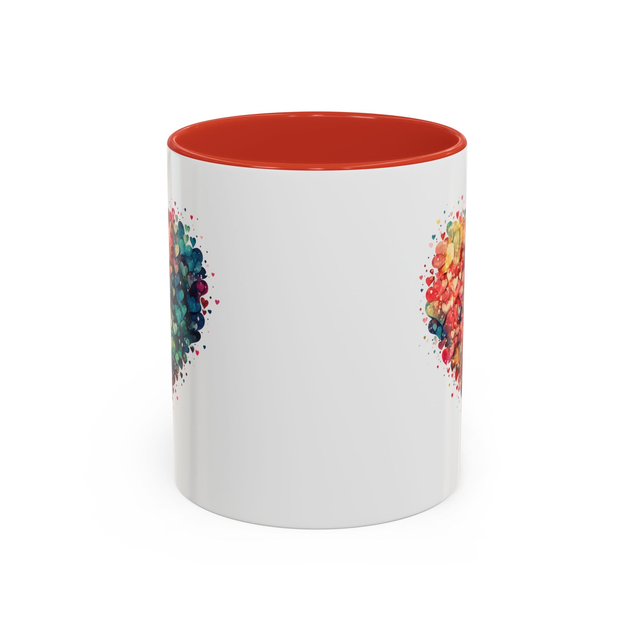 Watercolor Heart Coffee Mug, Heart Mug, Two-Tone Coffee Mugs, 11oz & 15oz Mug, Watercolor Heart Mug