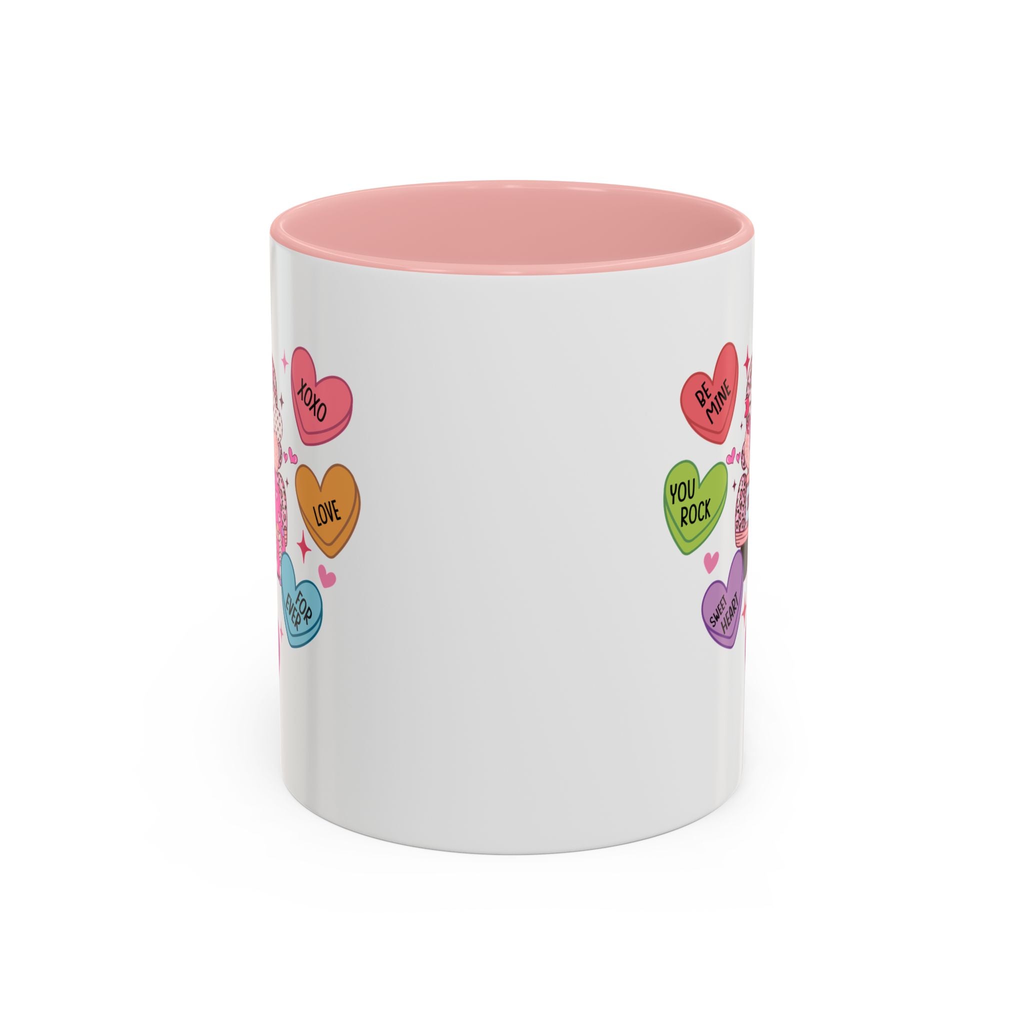 Candy Hearts Coffee Mug, Valentine's Conversation Hearts Mug, Valentines Day Coffee Mug, 15 oz 11 oz Mug, Pink Hearts Coffee Mug, Valentines Kitchen, Gift for Her