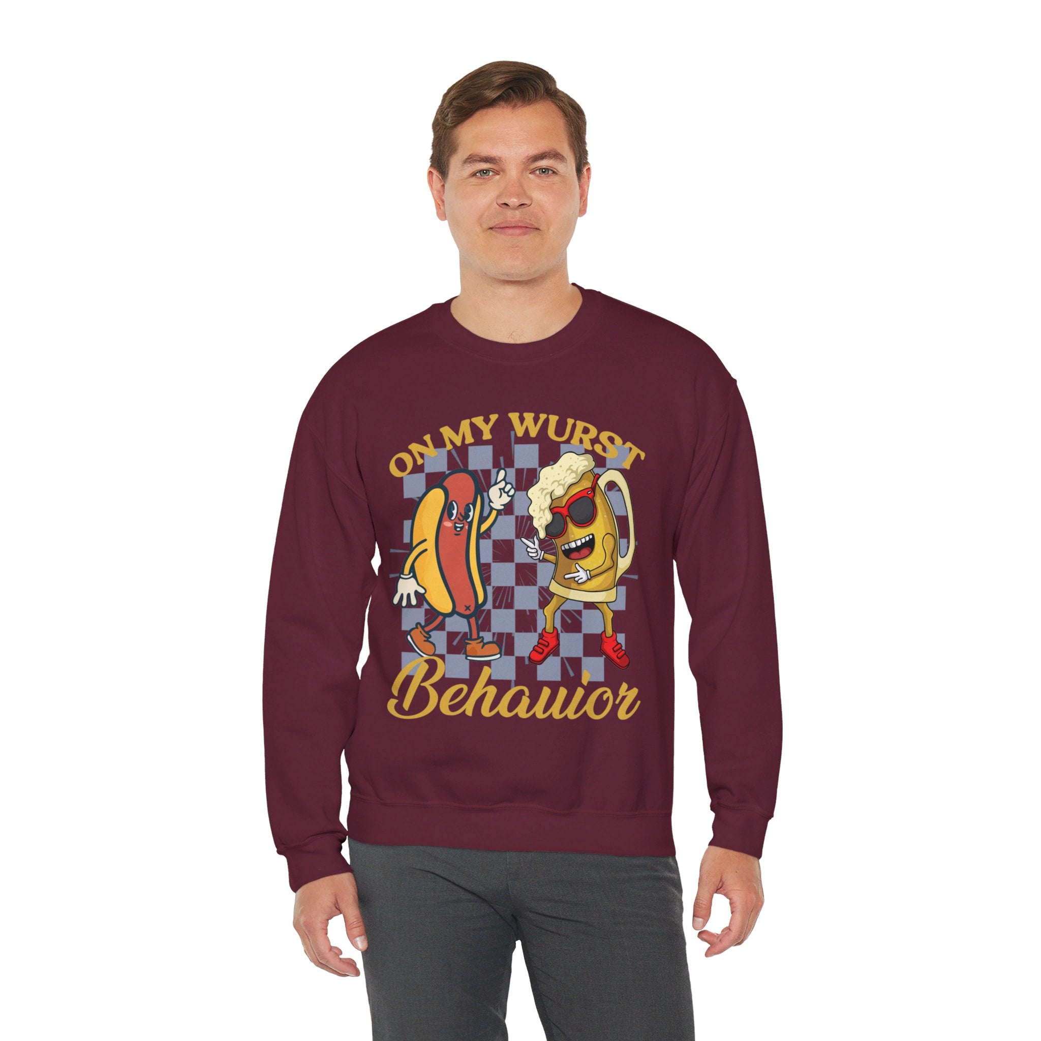 Funny Oktoberfest Sweatshirt, Wurst Behavior Schnitzel Faced Sweater, Group Drinking Shirts, Oktoberfest Shirts