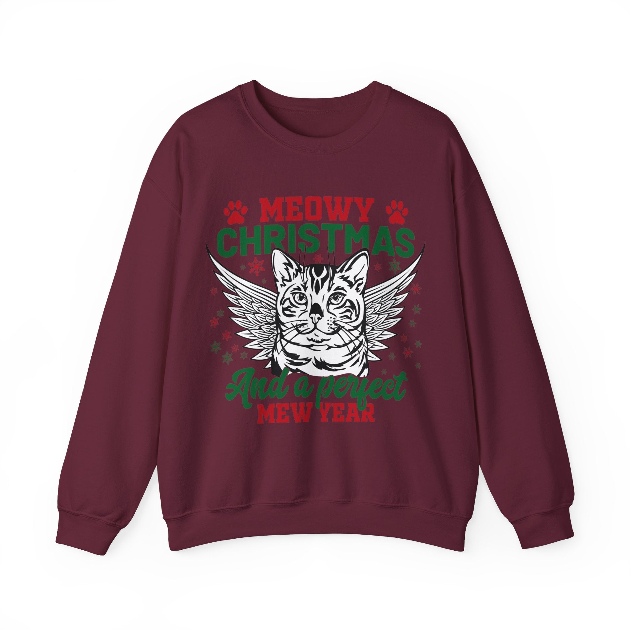 Christmas Cat Sweatshirt, Meowy Christmas Sweatshirt, Trendy Christmas Sweatshirt, Happy New Year, Funny Cat Sweatshirt, Meowy Sweatshirt