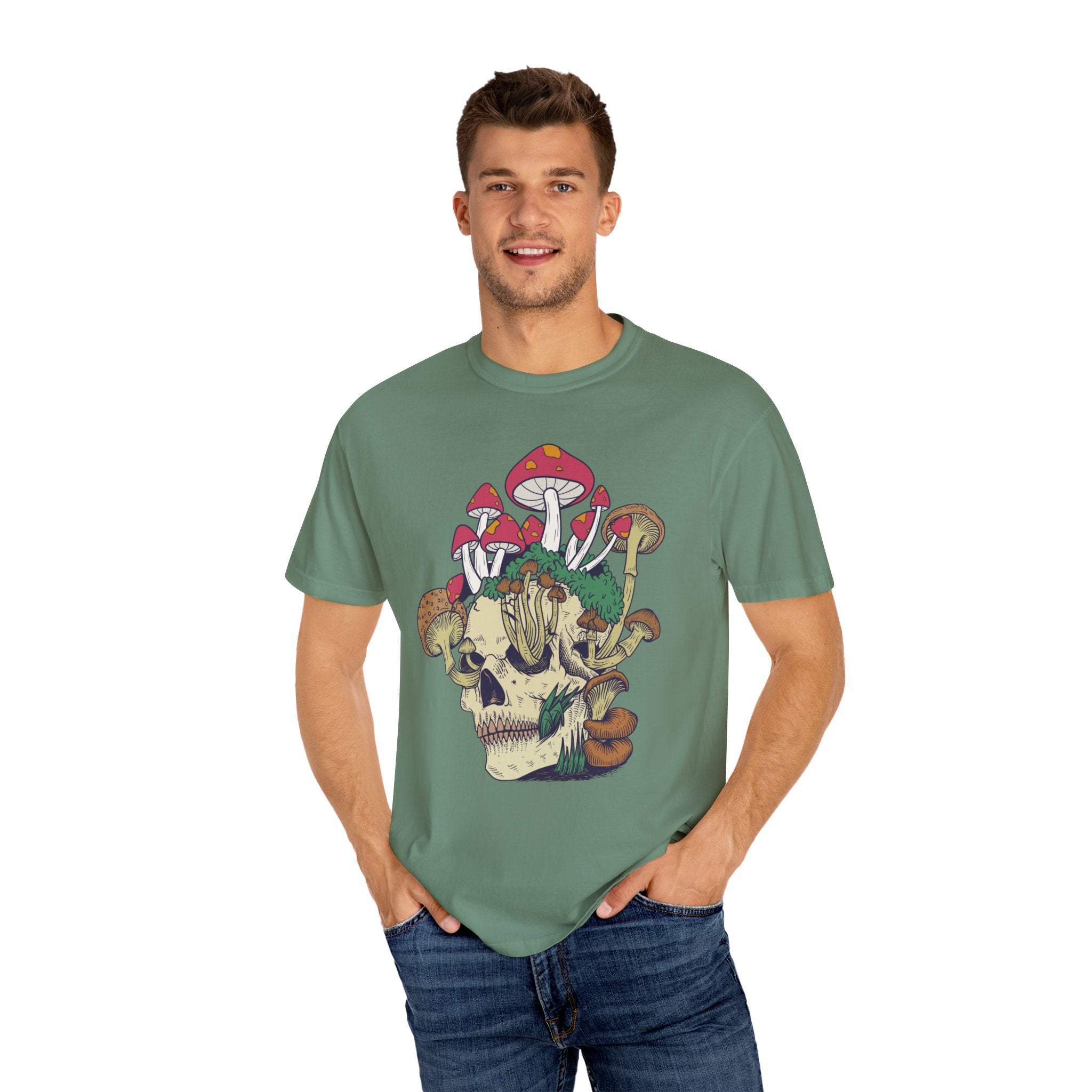 Mushroom Shirt, Skull Shirt, Skeleton Shirt, Mushroom Tshirt, Botanical Shirt, Cottagecore Shirt, Magic Mushroom, Skeleton Crewneck, Gardening Shirt