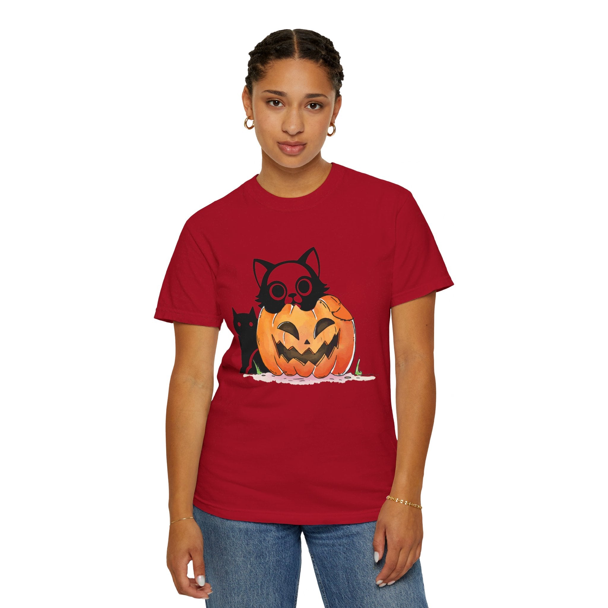 Vintage 90s Cat Halloween Shirt, Retro Halloween Shirt, Spooky Season Tee, Pumpkin Shirt, Halloween Shirt, Vintage Halloween Shirt