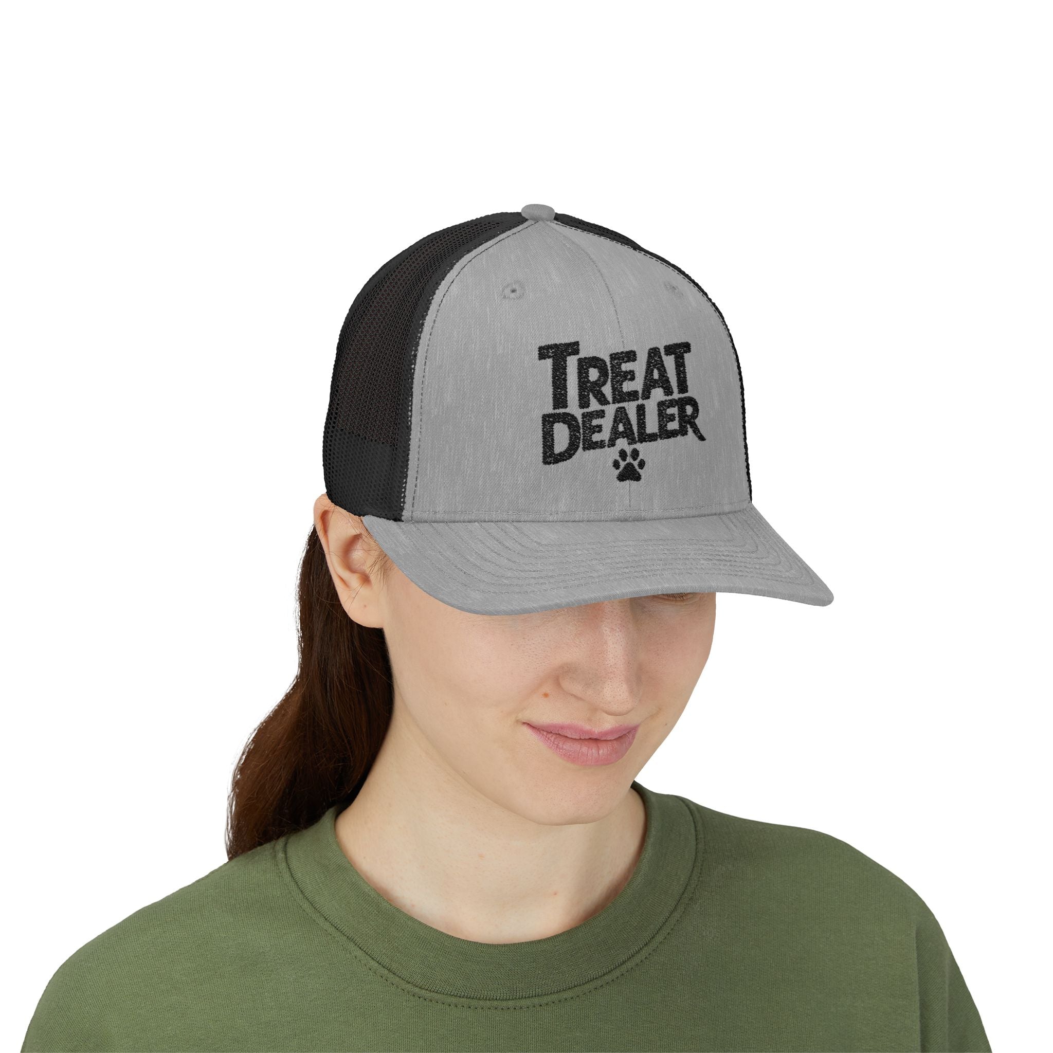 Custom Embroidery Treat Dealer Hat, Funny Dog Cap, Funny Dog Owners, Custom Pet Lover Gift, Unique Dog Owner Gifts, Custom Dog Snapback Trucker Cap
