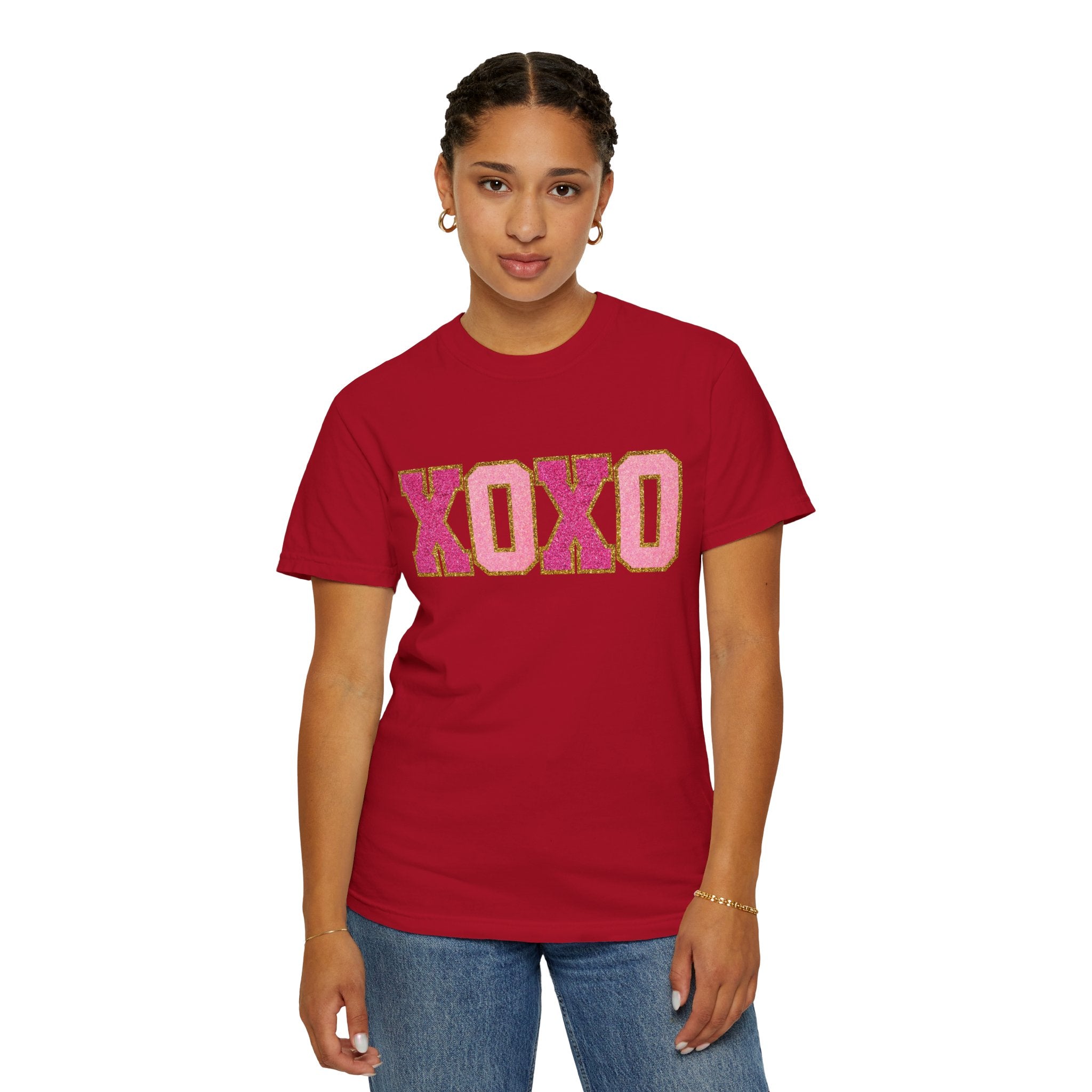 XOXO Valentine's Day Shirt, Faux Chenille Hugs and Kisses TShirt, Girlfriend Valentine Gift, Valentines Day Gift for Her, Love Wins Shirt