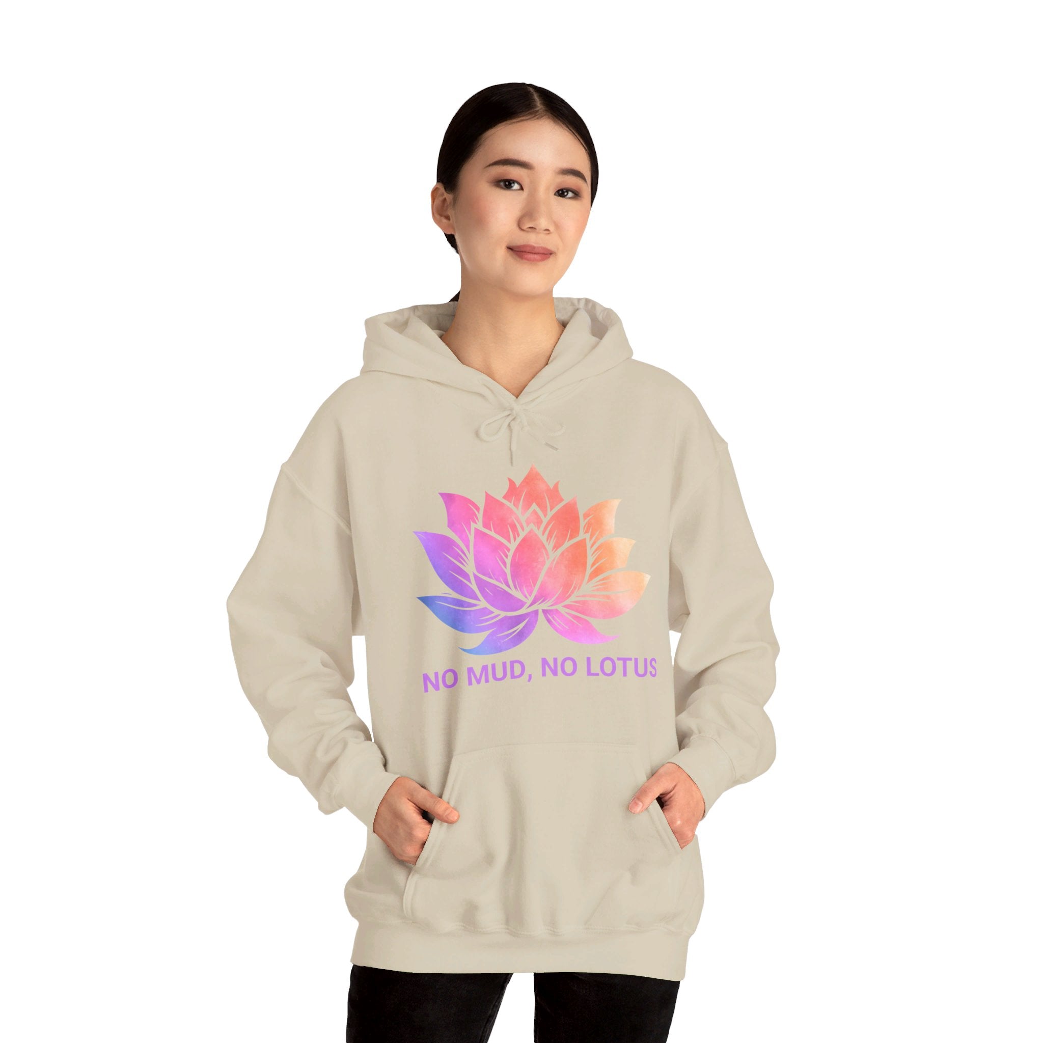 Lotus Flower Hoodie, Zen Meditation Gift, No Mud No Lotus, Yoga Clothes for Women, Meditation Shirt, Spiritual Tshirt, Yoga Shirt, Namaste Yall