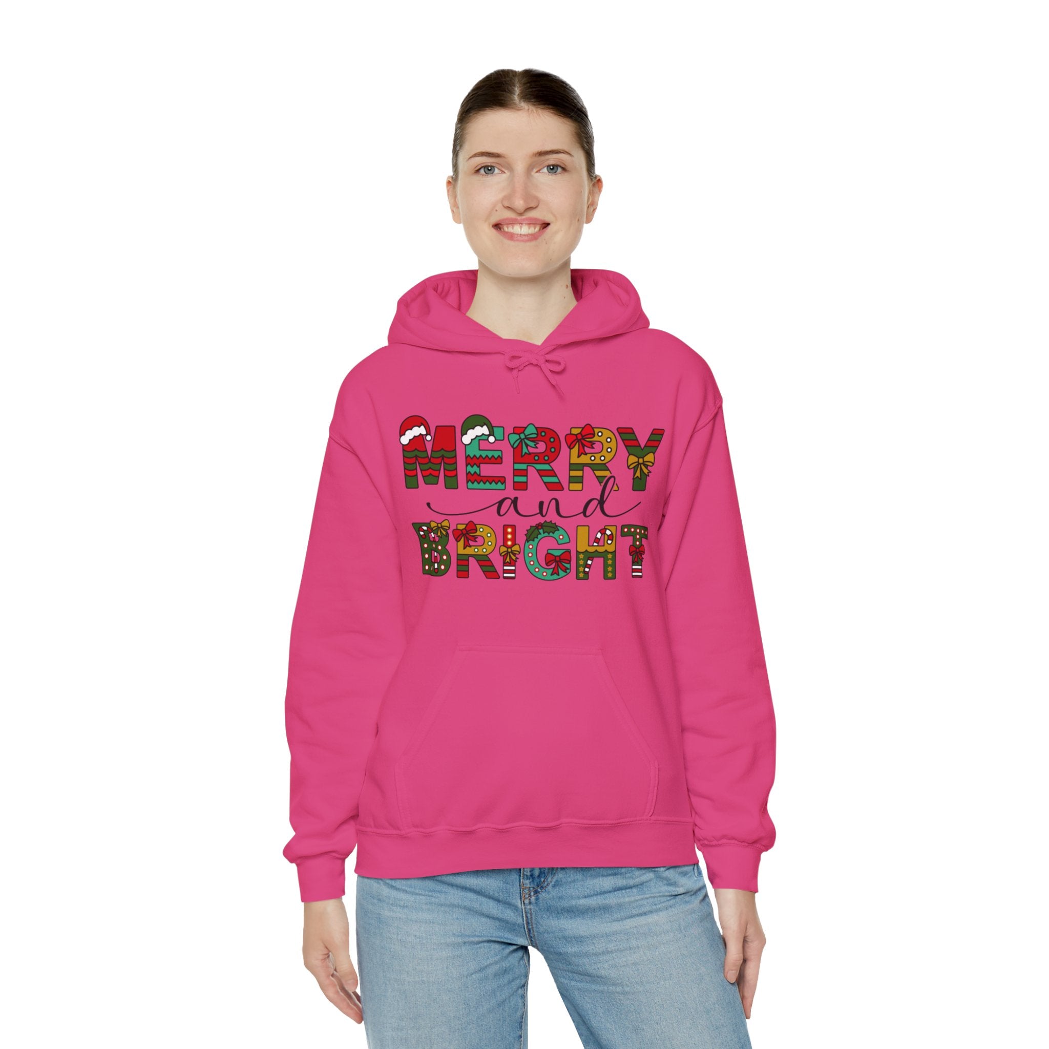 Merry And Bright Hoodie, Christmas Hoodie, Christmas Women Hoodie, Christmas Family Hoodie, Christmas Shirt, Christmas Matching Hoodie