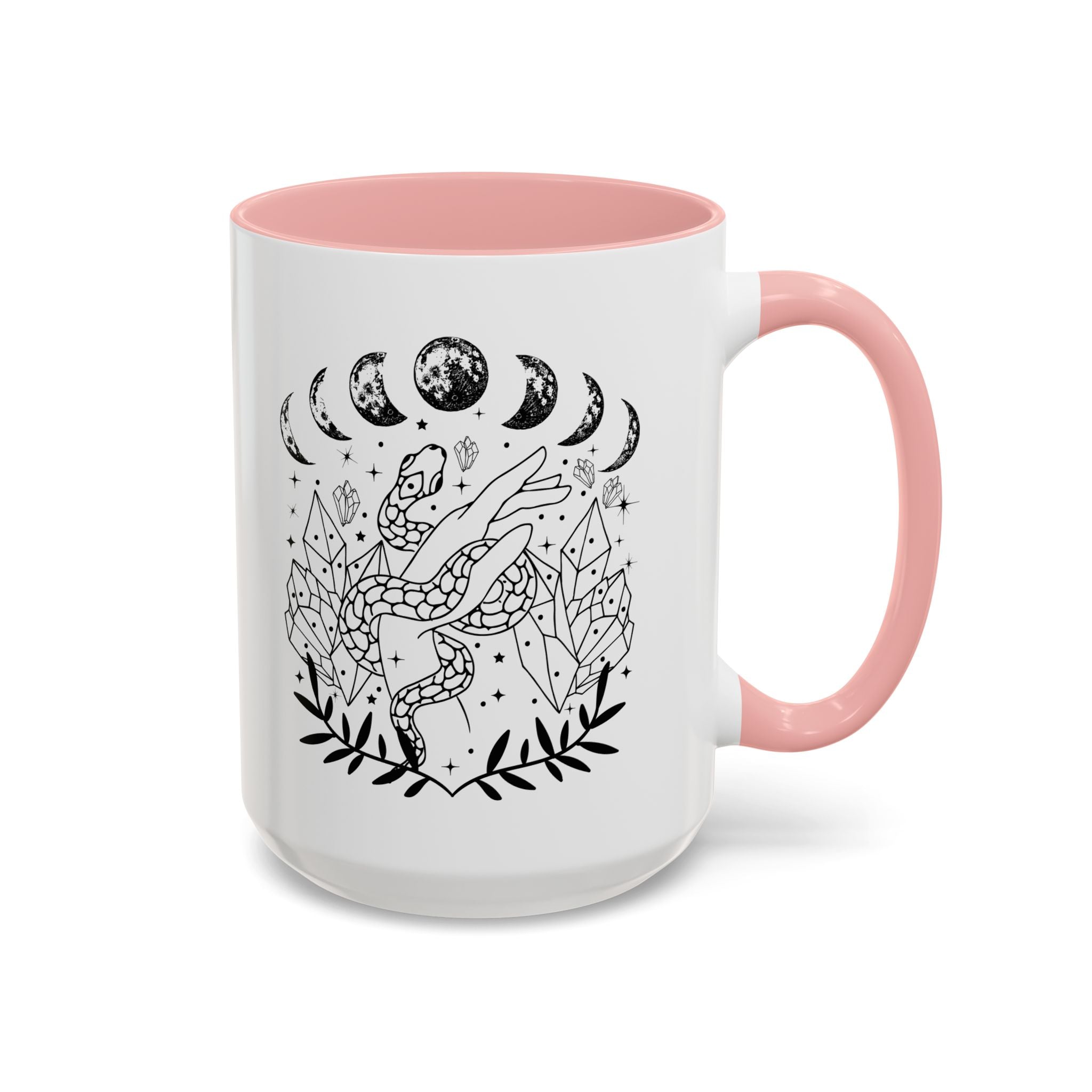 Celestial Snake Coffee Mug, Moon Phase Snake Mug, Coffee Mug, Unique Mystic Coffee Cup