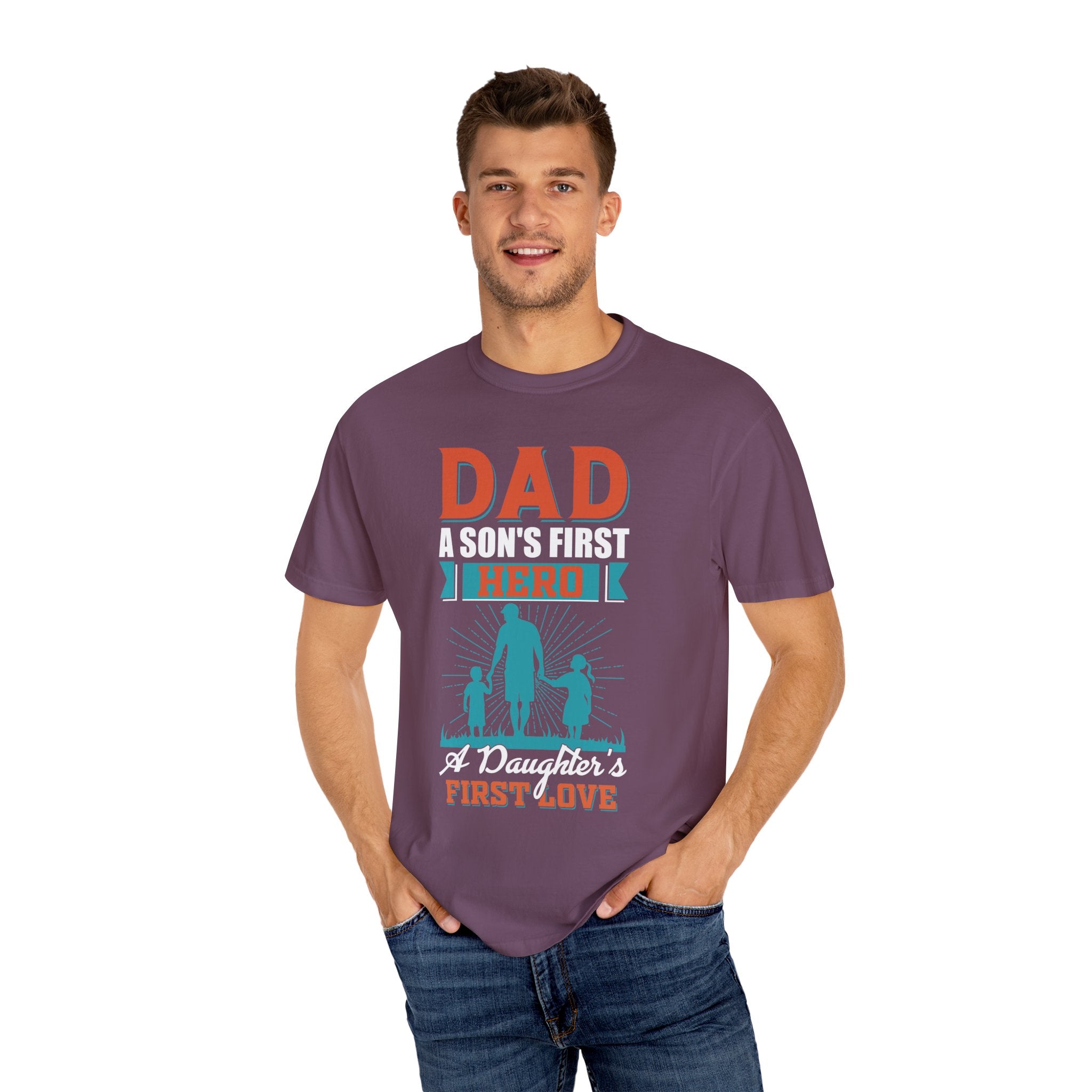Dad Christmas Gift, shirt for dad, a son's first hero, a daughter's first love, gift for dad, dad t shirt, dad gift, dad of both shirt