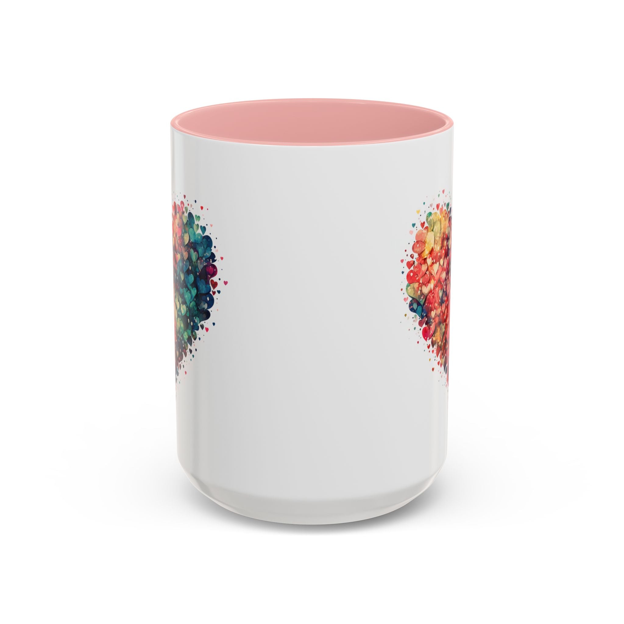Watercolor Heart Coffee Mug, Heart Mug, Two-Tone Coffee Mugs, 11oz & 15oz Mug, Watercolor Heart Mug