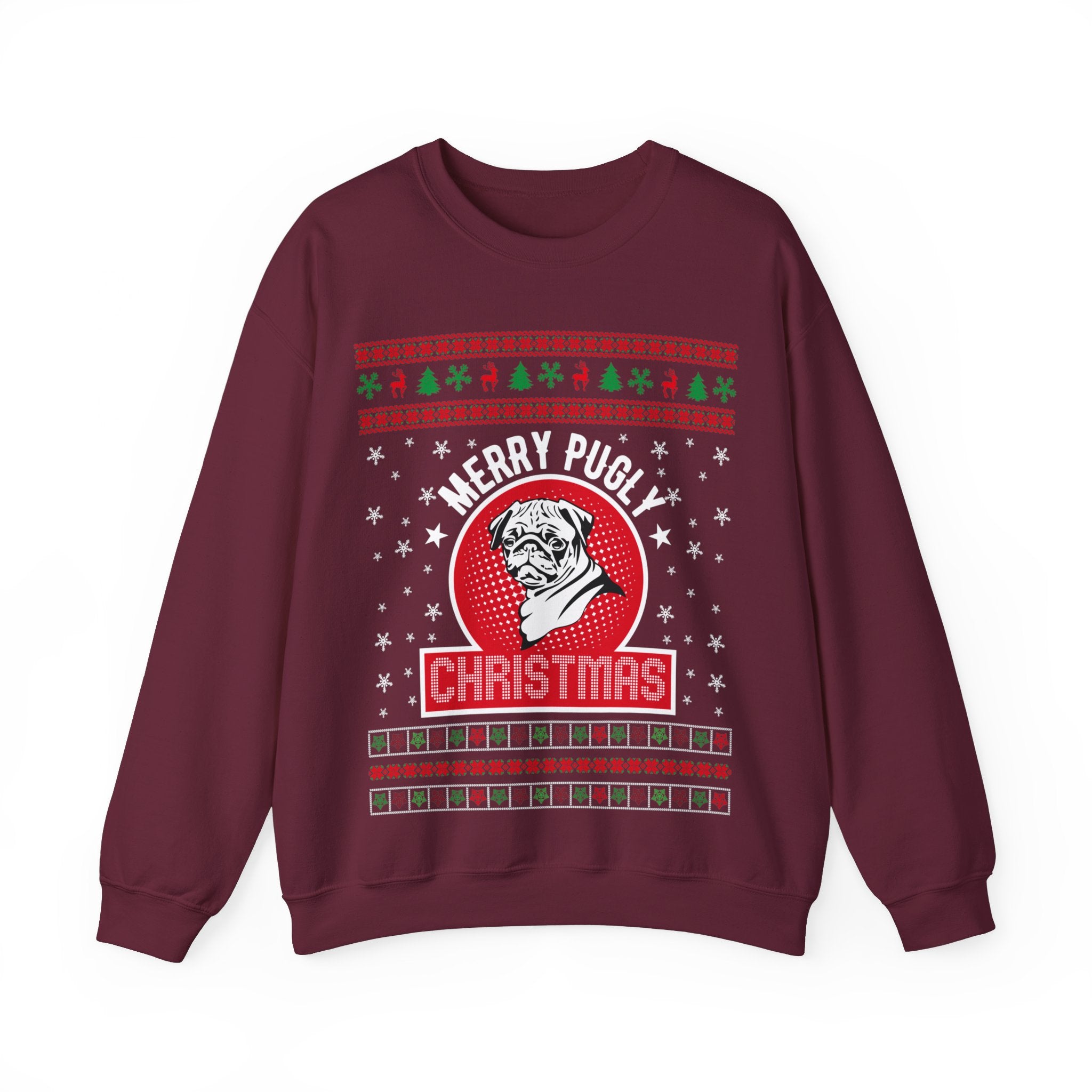 Ugly Pug Christmas Sweatshirt, Pug Christmas Sweater, Xmas Gift For Dog Mom, Pug Lover Jumper