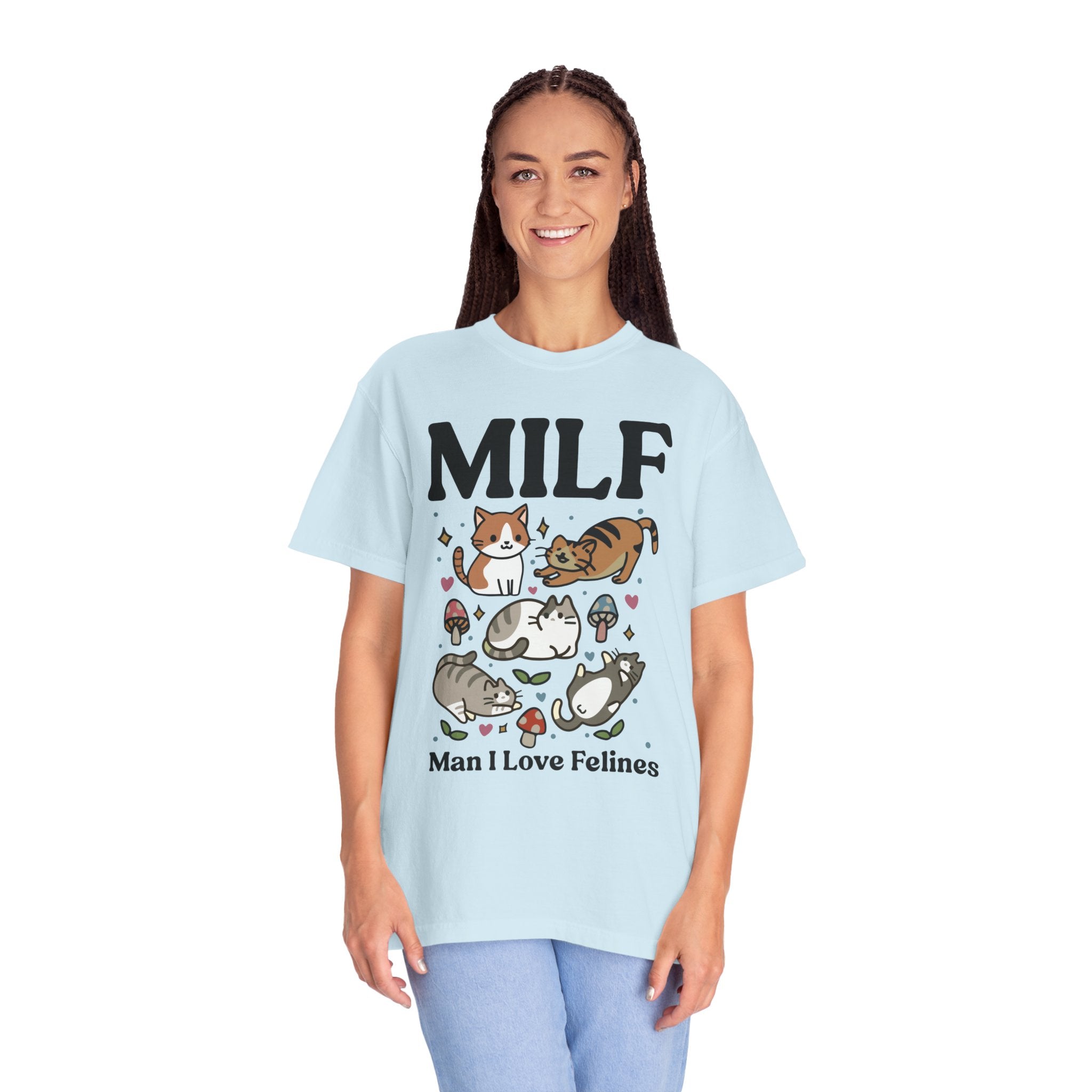 Retro Feline Tshirt, Funny MILF Cat Shirt, Cottagecore kitty Tee, UNISEX T-shirt, Man I love Felines Shirt, Girlfriend gift