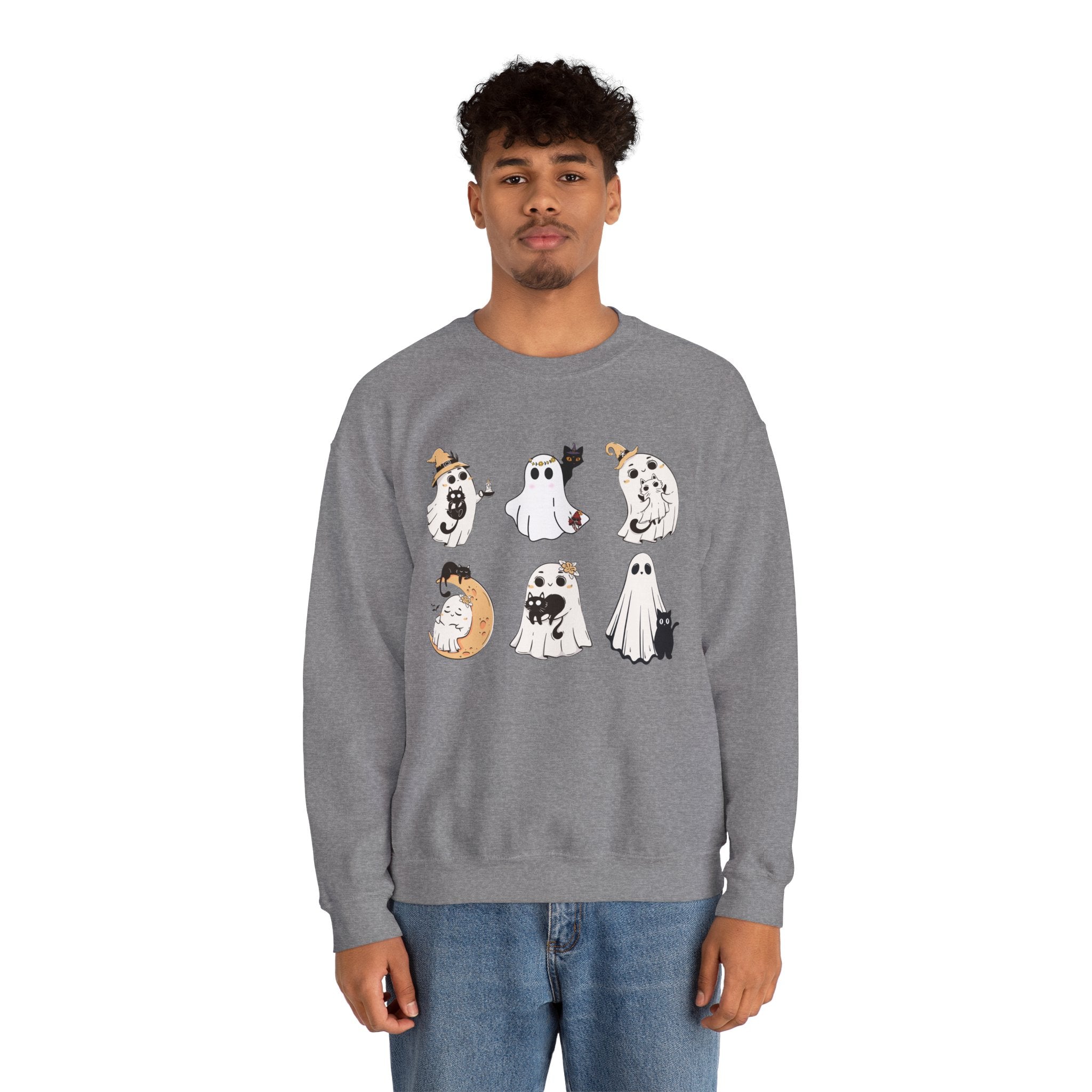 Ghost Cat Sweatshirt, Cat Halloween Shirt, Cat Ghost T-Shirt, Cat Lover Tshirt, Spooky Season Shirt, Halloween Sweater,Trendy Halloween Gift