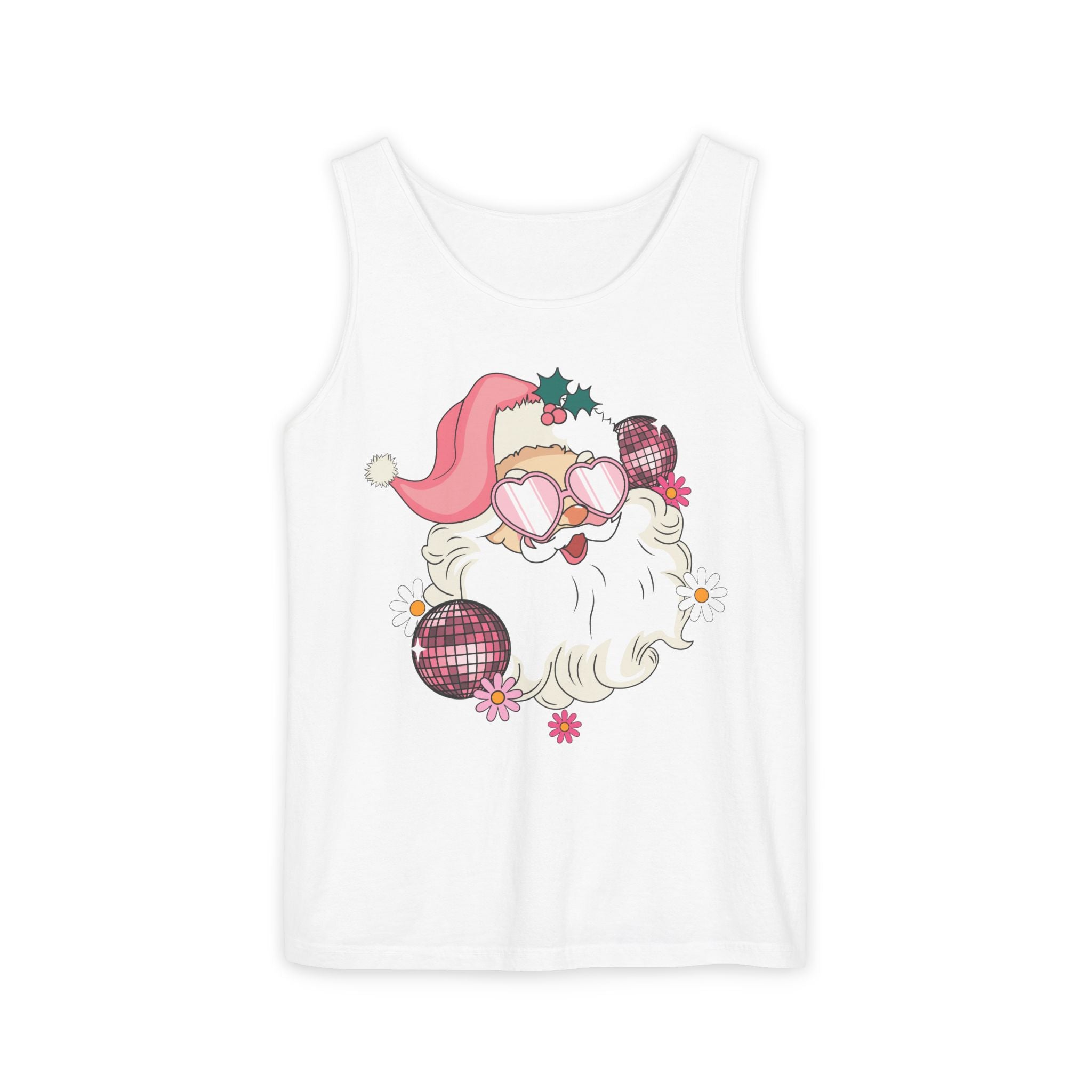 Women Christmas Tank Top, Santa Face Tank Top, Xmas Tank Tops, Cute Christmas Mom Tanks, Secret Santa Gift for Women, Christmas Racerback