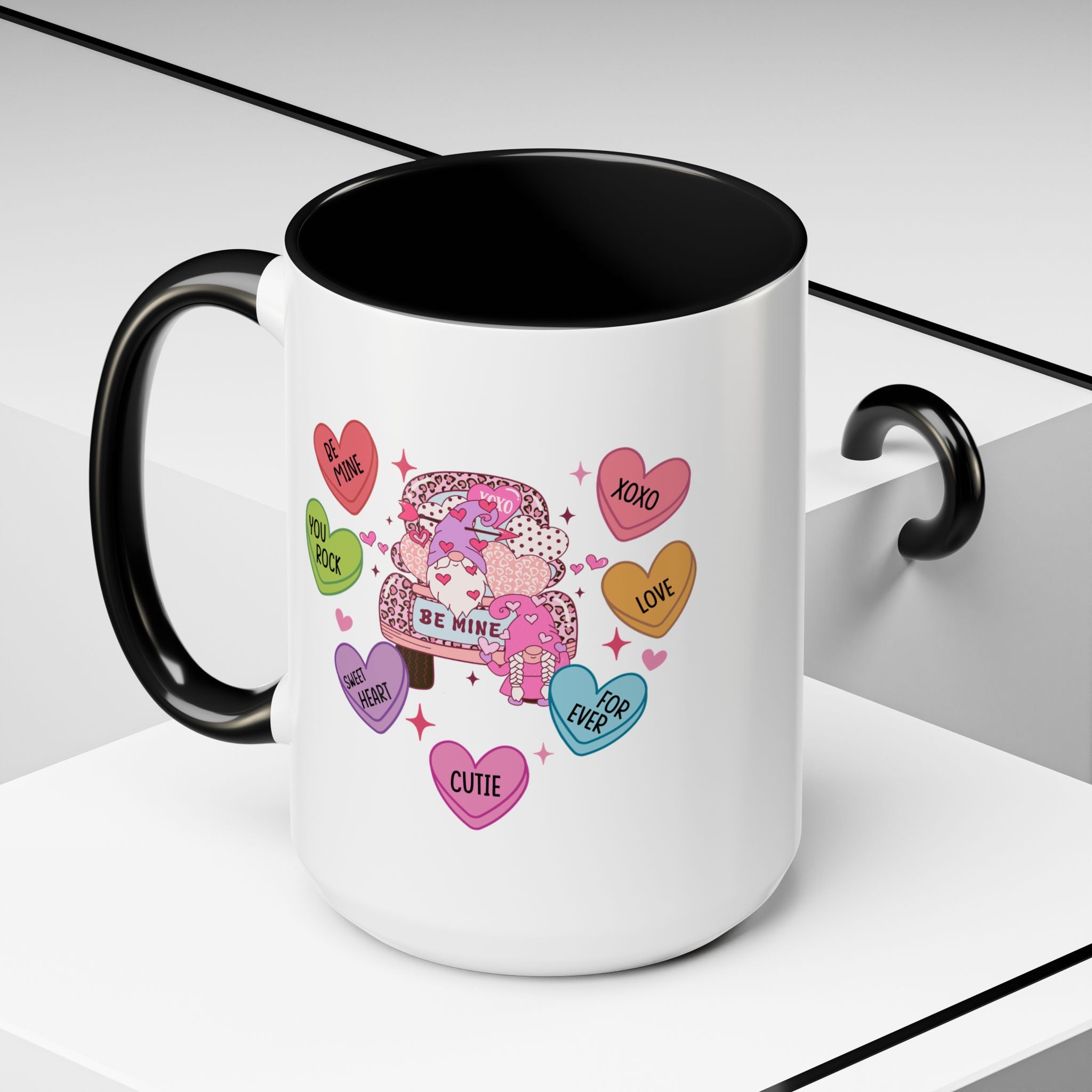 Candy Hearts Coffee Mug, Valentine's Conversation Hearts Mug, Valentines Day Coffee Mug, 15 oz 11 oz Mug, Pink Hearts Coffee Mug, Valentines Kitchen, Gift for Her