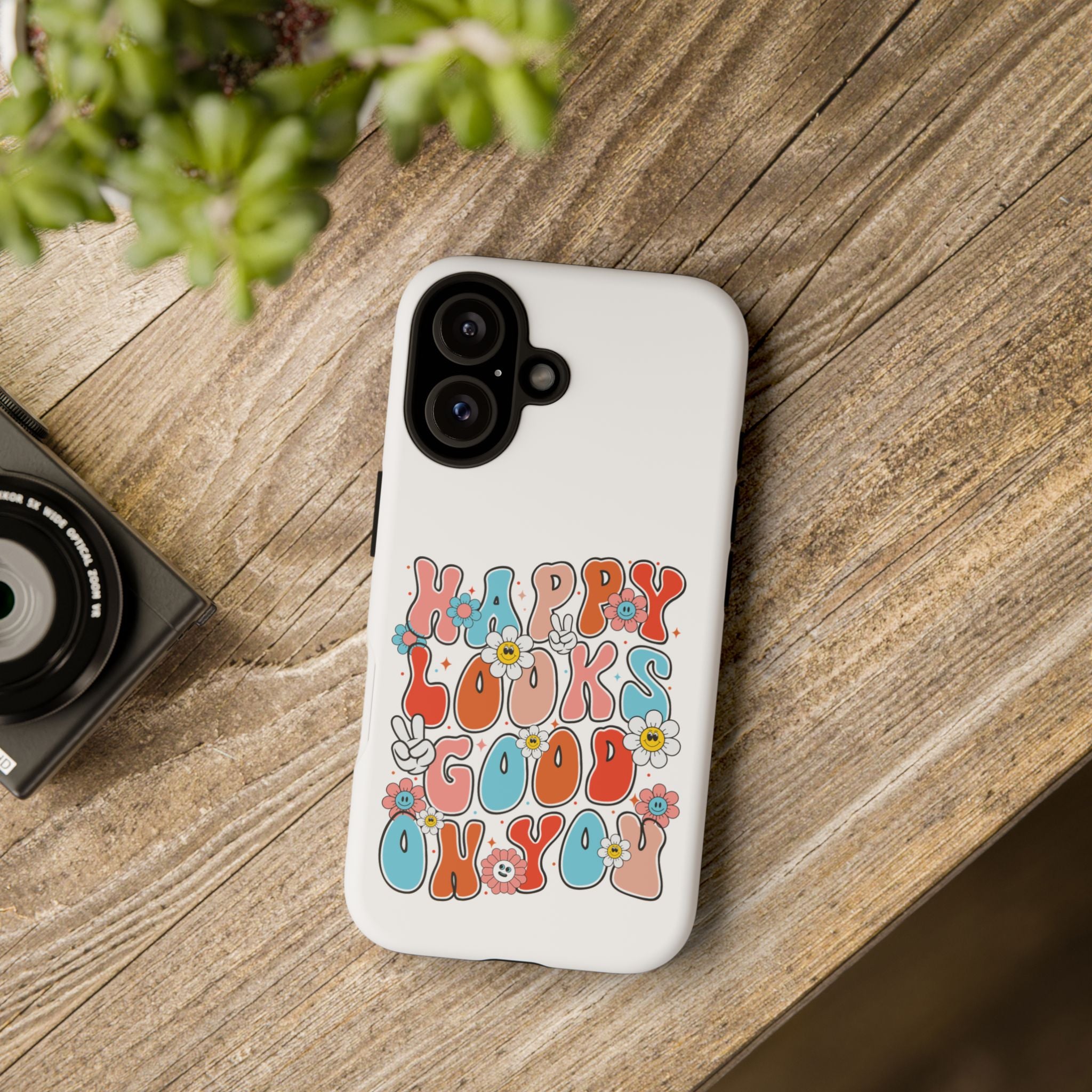 Happy Looks Good on You Phone Case, Mental Health Phone Case, Inspirational Phone Case, Therapist Gift, Depression Phone Case, iPhone, Google Pixel & Samsung Galaxy