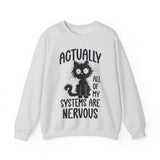 Actually All of My Systems Are Nervous Sweatshirt, Mental Health Shirt, Funny Sweatshirt, Vintage Shirt Anxiety Shirt, Raccoon Sweatshirt