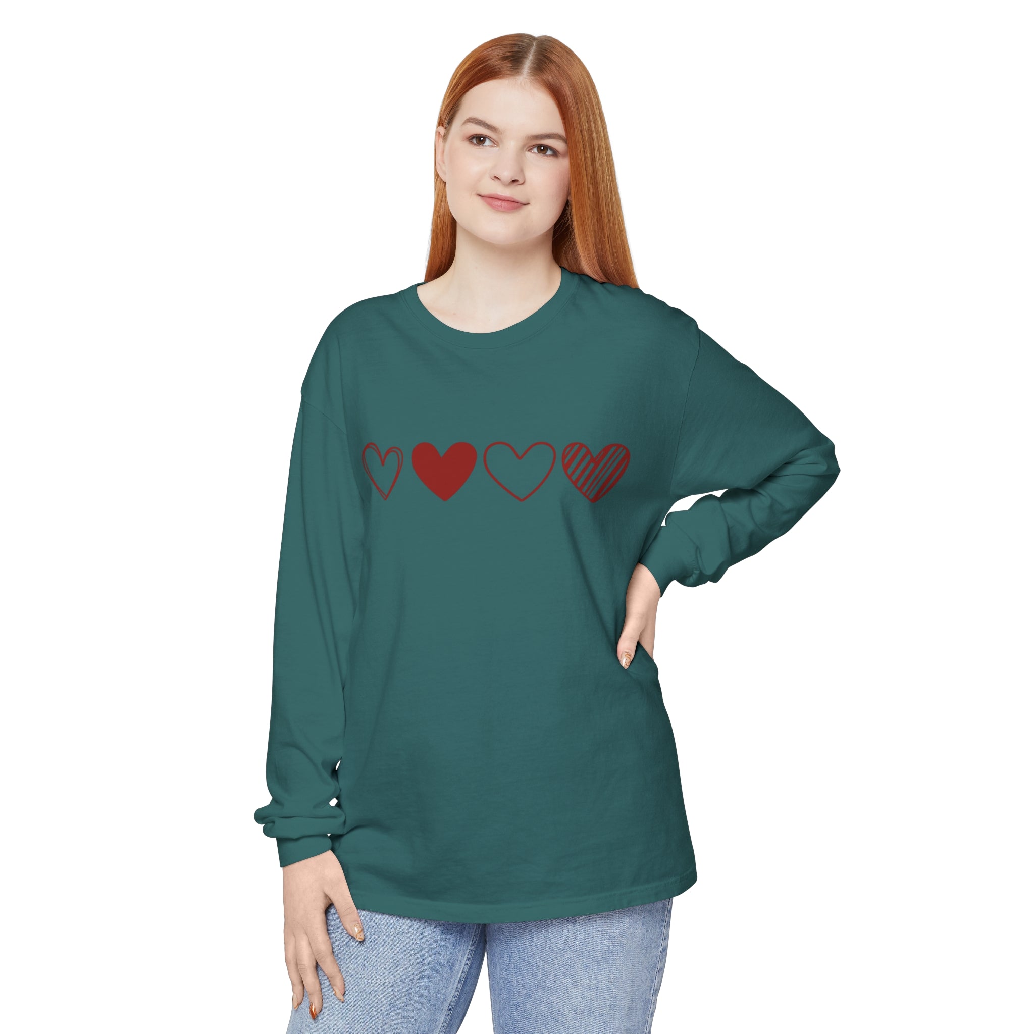 Heart Long Sleeve T-Shirt, Valentines Day Sweatshirt, Couple Gift Long Sleeve Shirt, Valentines Day Shirt, Heart Gift for Women, Valentine