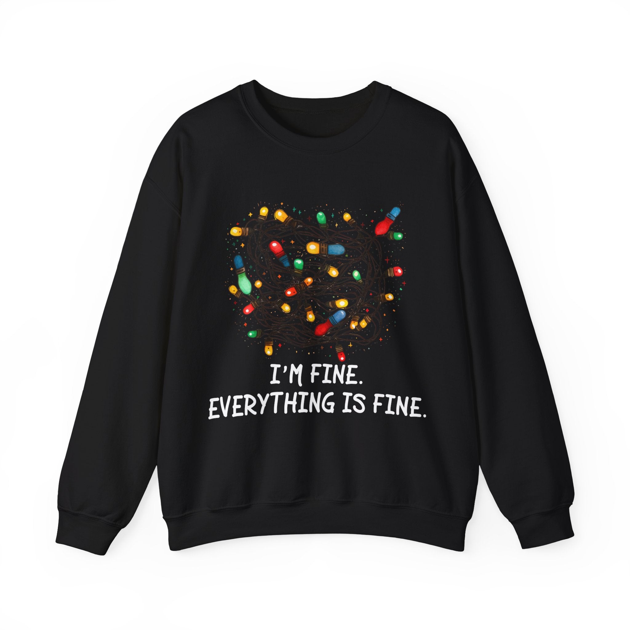 I'm Fine Everything Is Fine Sweatshirt, Christmas Sweatshirt, Sweatshirts Women, Christmas Sweatshirt Women, Christmas Lights Sweatshirt