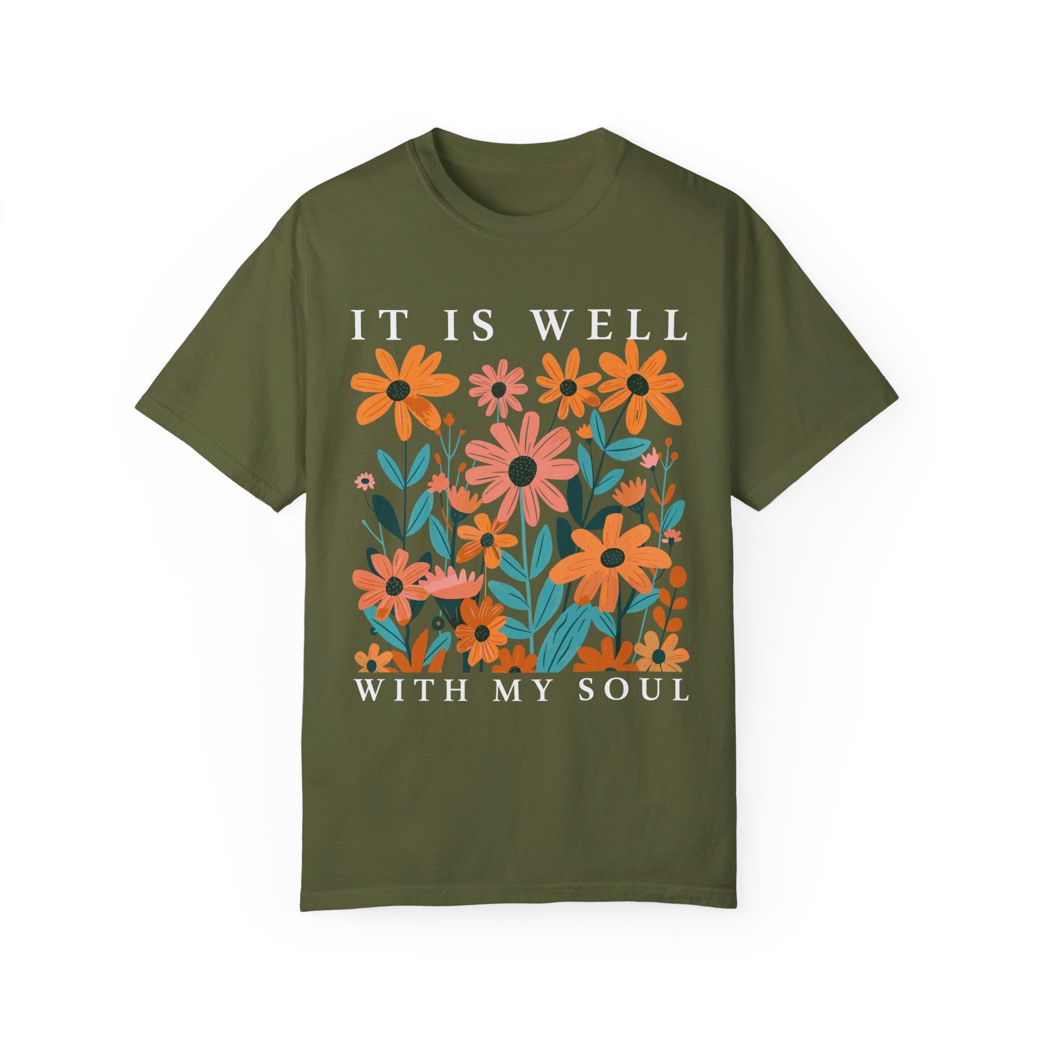 Christian Shirt, It is Well With My Soul Vintage Floral Tee, Religious Women Gift, Jesus Apparel, Bible Verse Shirt, Faith Shirt